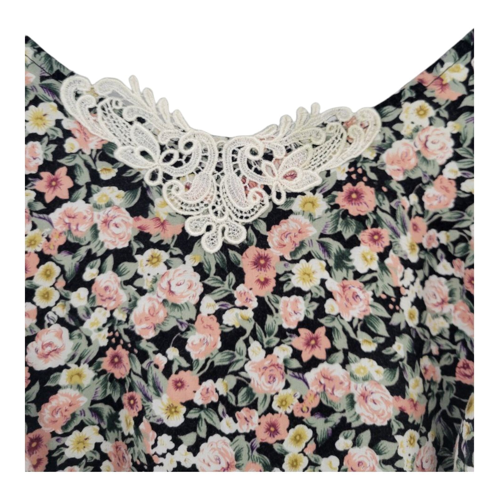 All That Jazz Womens Black Pink Floral Maxi Dress Vintage 90s Belted
