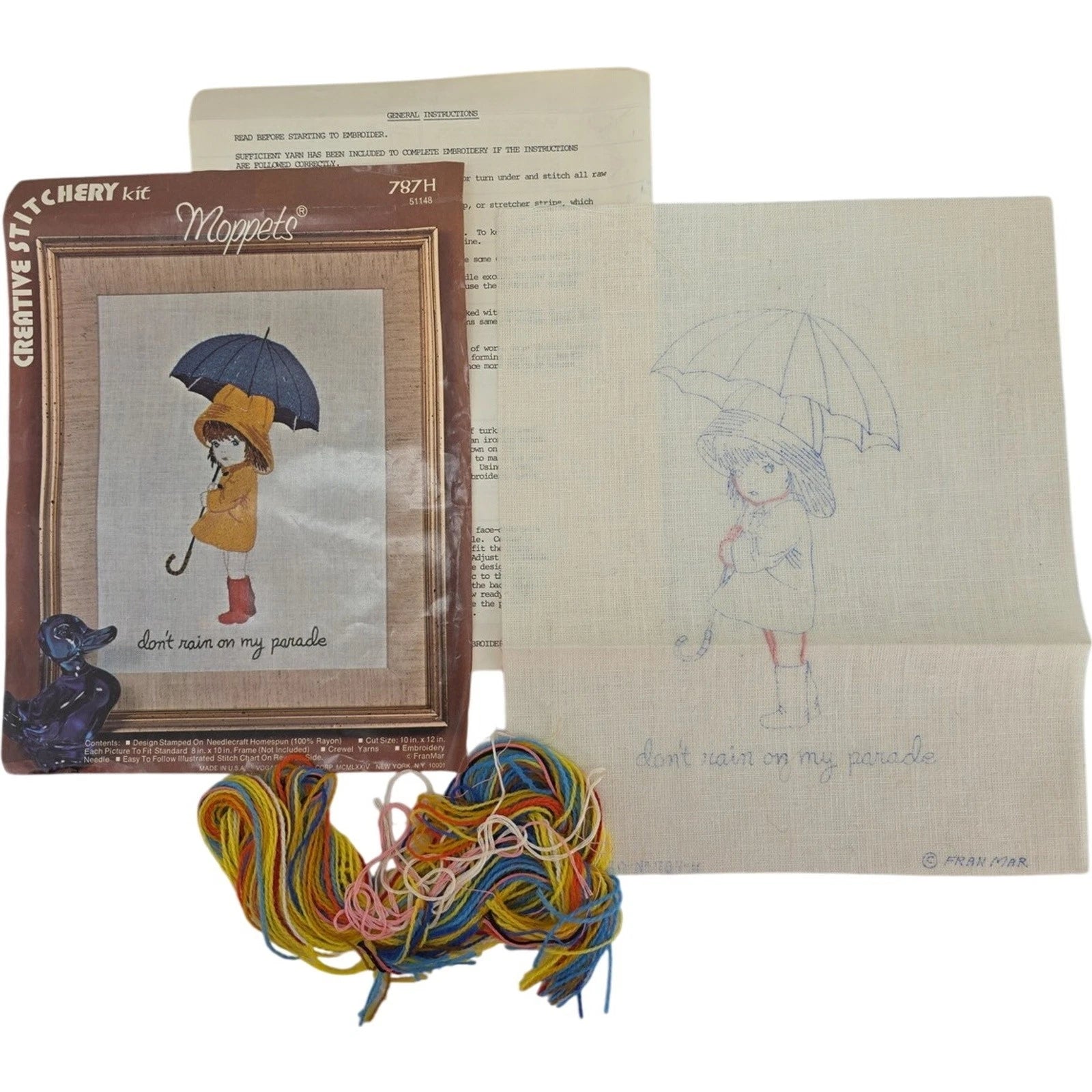 Vintage Moppets Creative Stitchery Kit Don’t Rain On My Parade #787H
