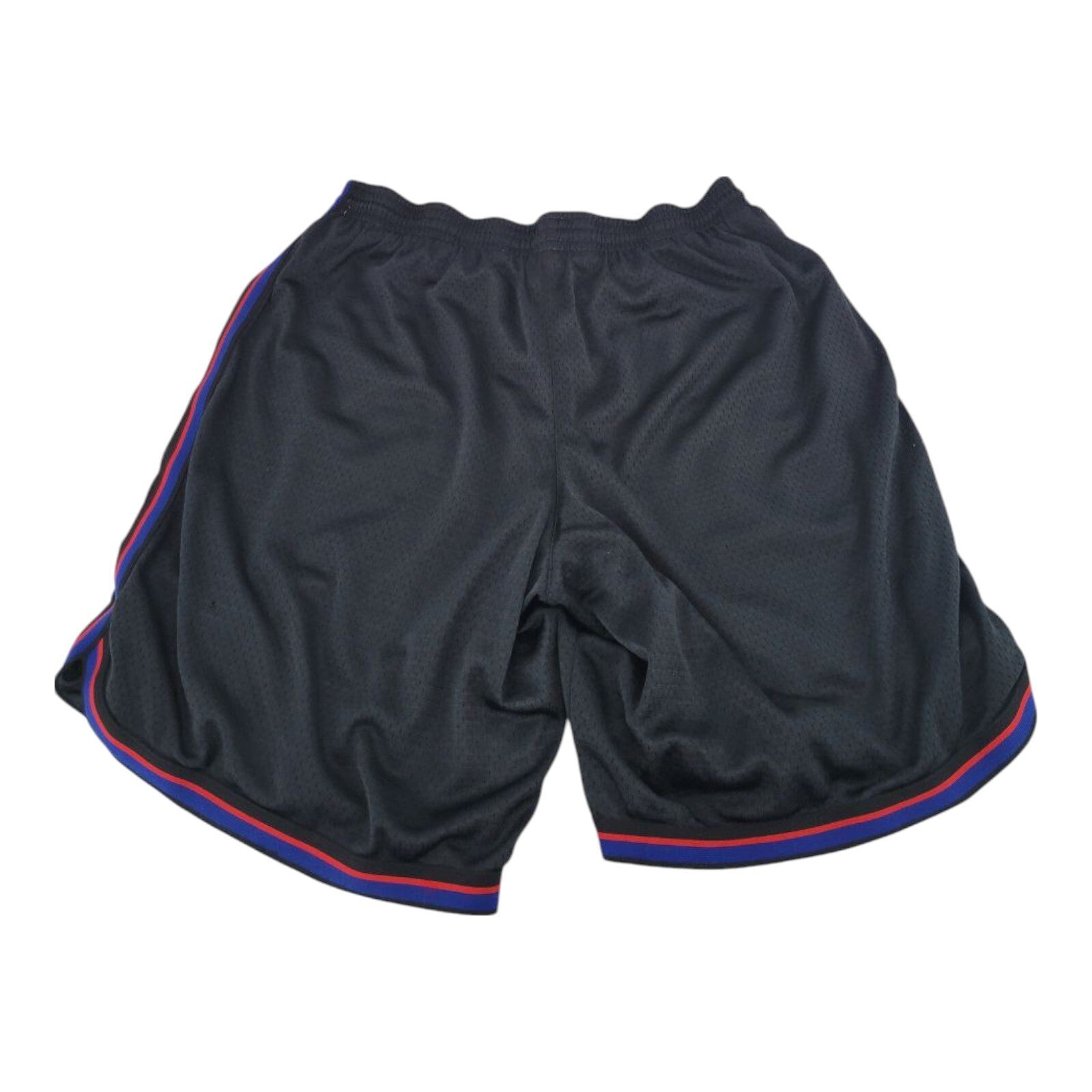 Champion Black Mesh Athletic Shorts Red Blue Trim Elastic Waist Size Large