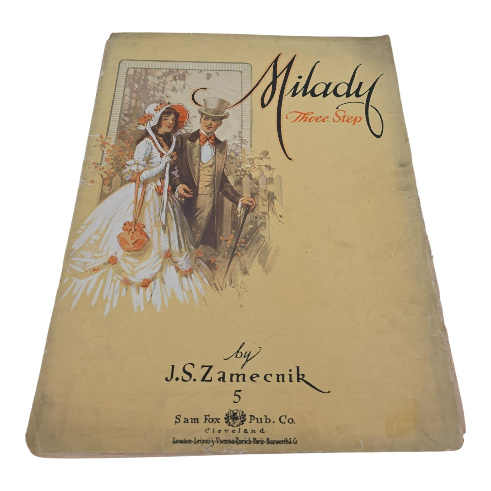 Milady Three Steps Vintage Sheet Music J S Zamecnik Sam Fox