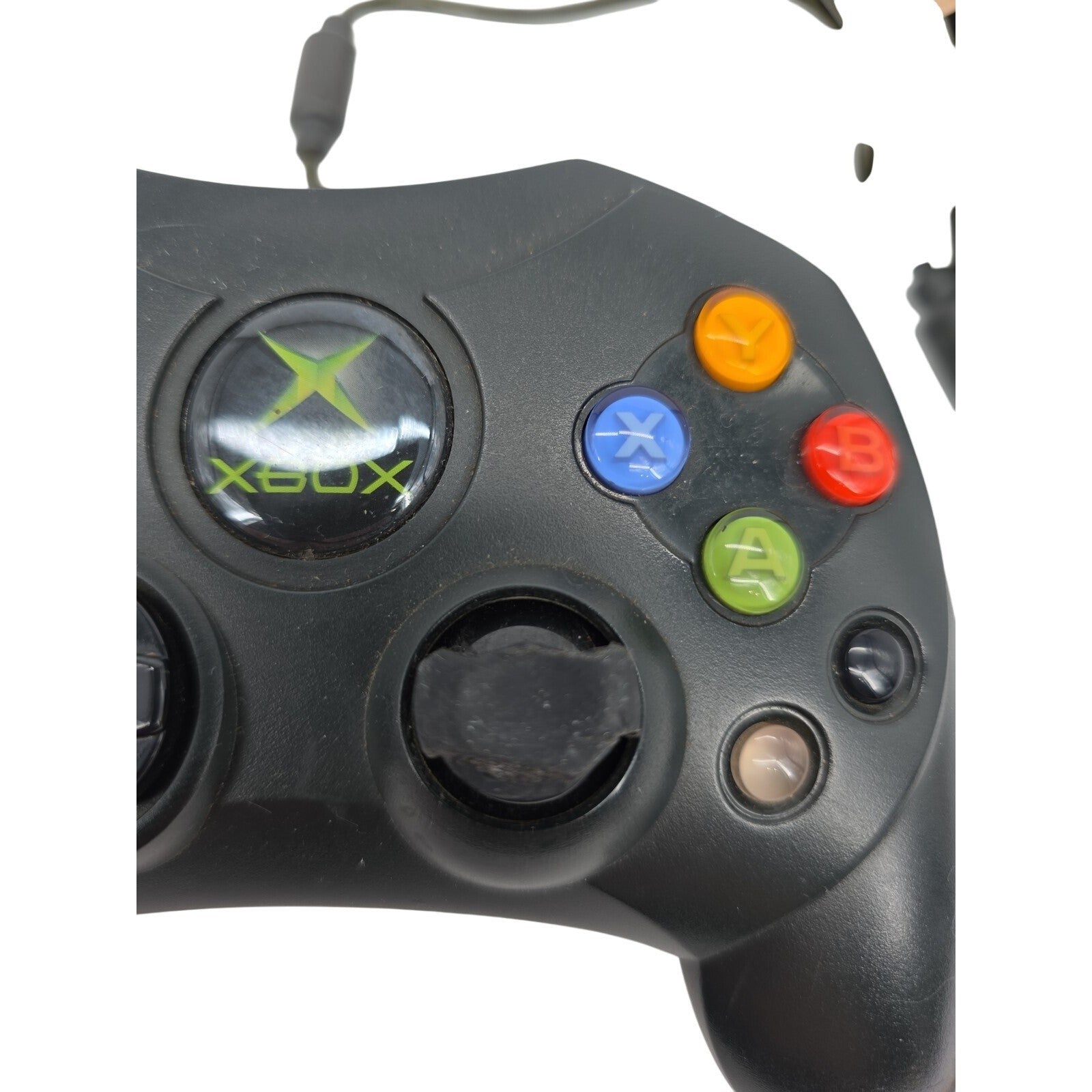 Microsoft Xbox Controller S Black Wired Gamepad Original for Parts Only