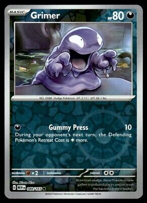 Pokemon 2023 Scarlet & Violet 151 Grimer Reverse Holo Common #88 Near Mint Card