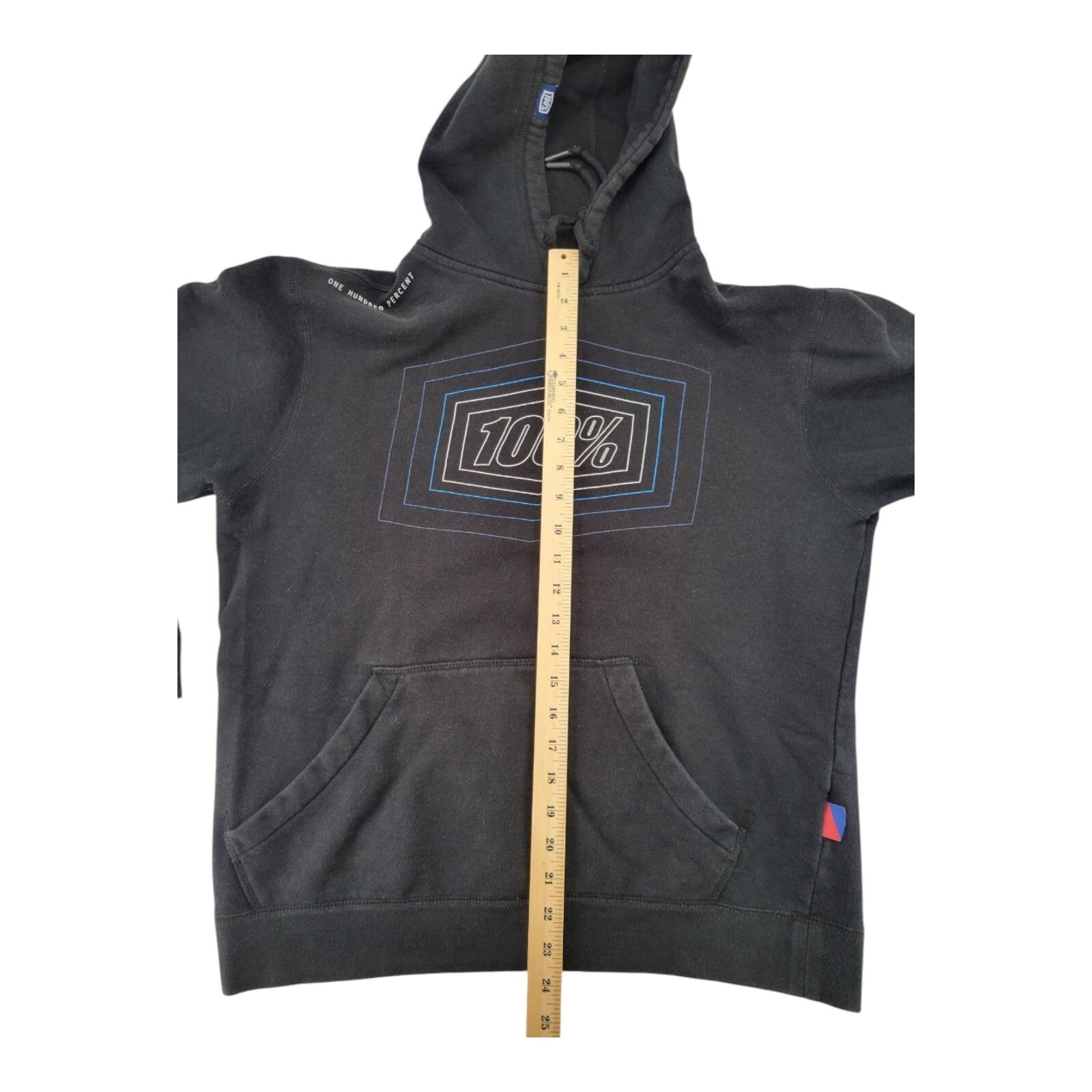 100 Percent 100% Black Graphic Sweatshirt Pullover Hoodie Mens Size L
