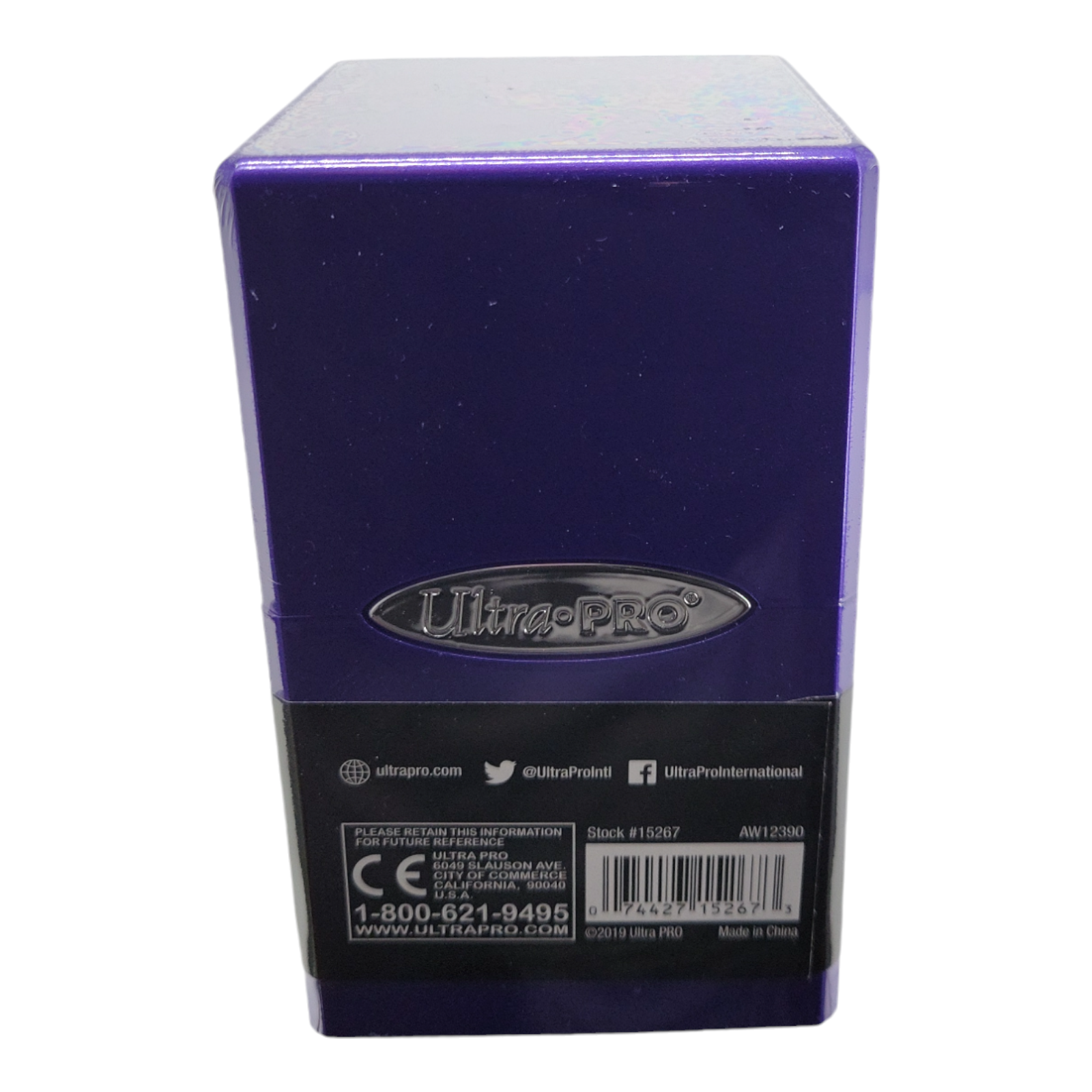 Ultra Pro Satin Tower Deck Box Hi-Gloss Amethyst with Accessory Compartment 100+