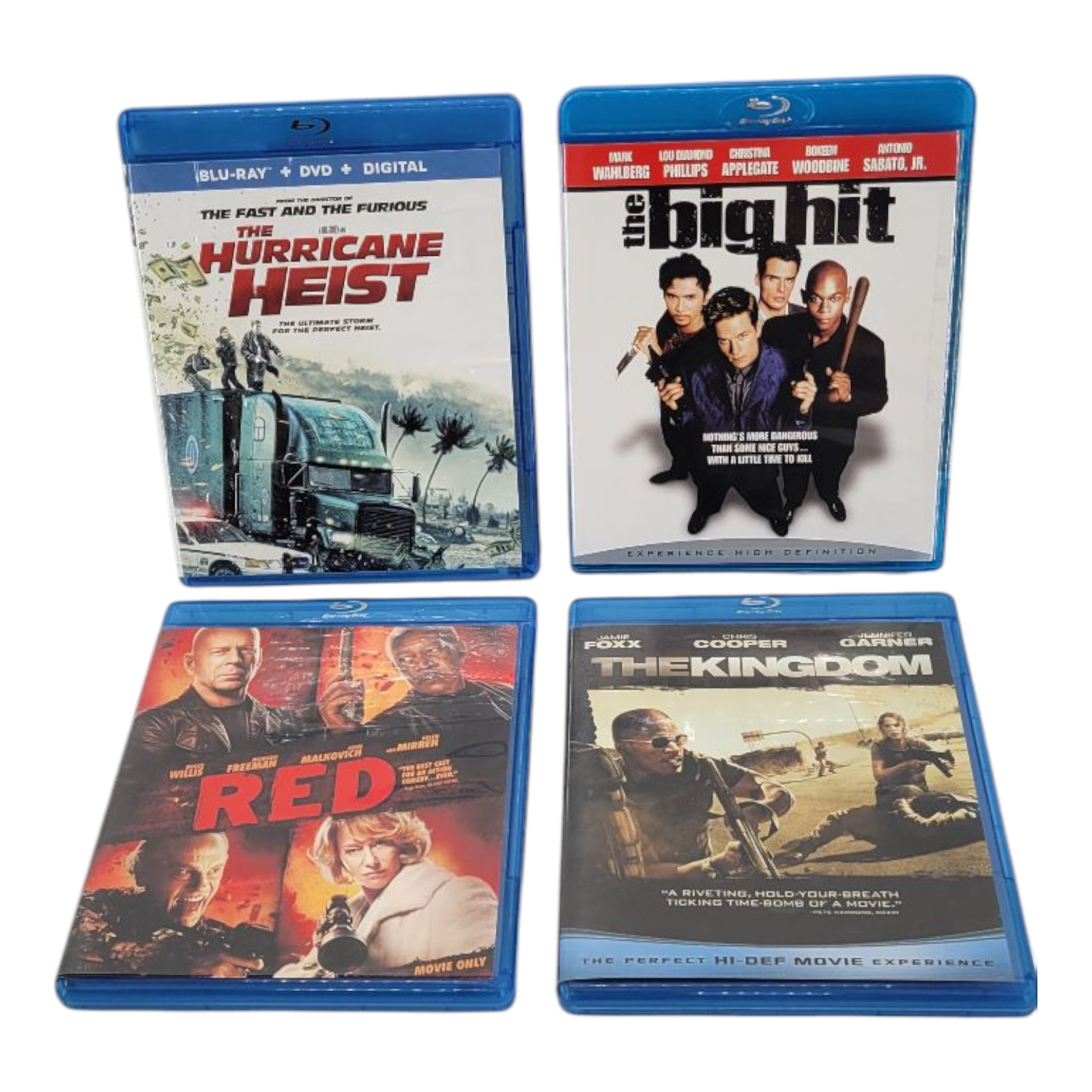 The Hurricane Heist The Big Hit RED The Kingdom Action Blu-ray Movie Bundle