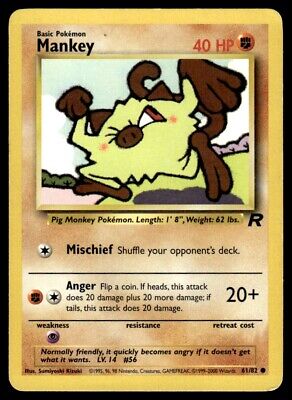 Pokemon TCG Legendary Collection Mankey 2002 Basic Common #81 Light Play Card