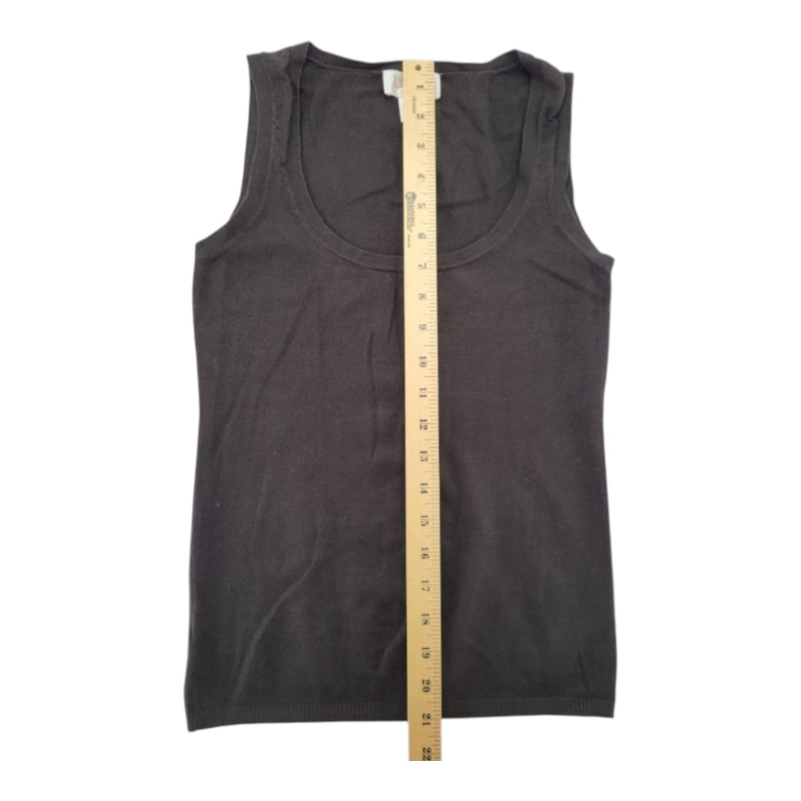 Ann Taylor LOFT Petites Women's Black Knit Tank Top Scoop Neck Rayon Nylon SP