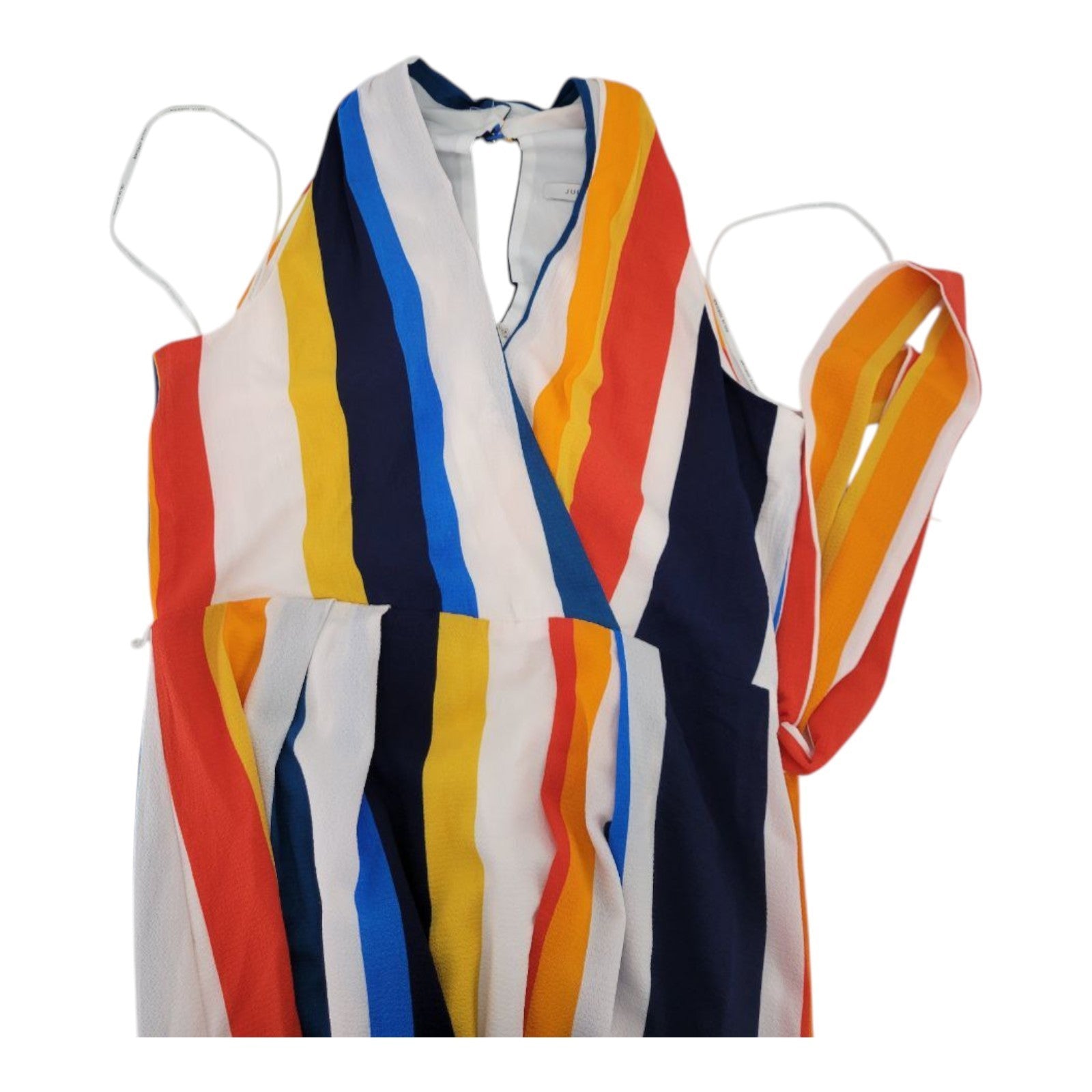 Julia Jordan Multicolor Stripe Faux Wrap High Low Sleeveless Dress Size 6