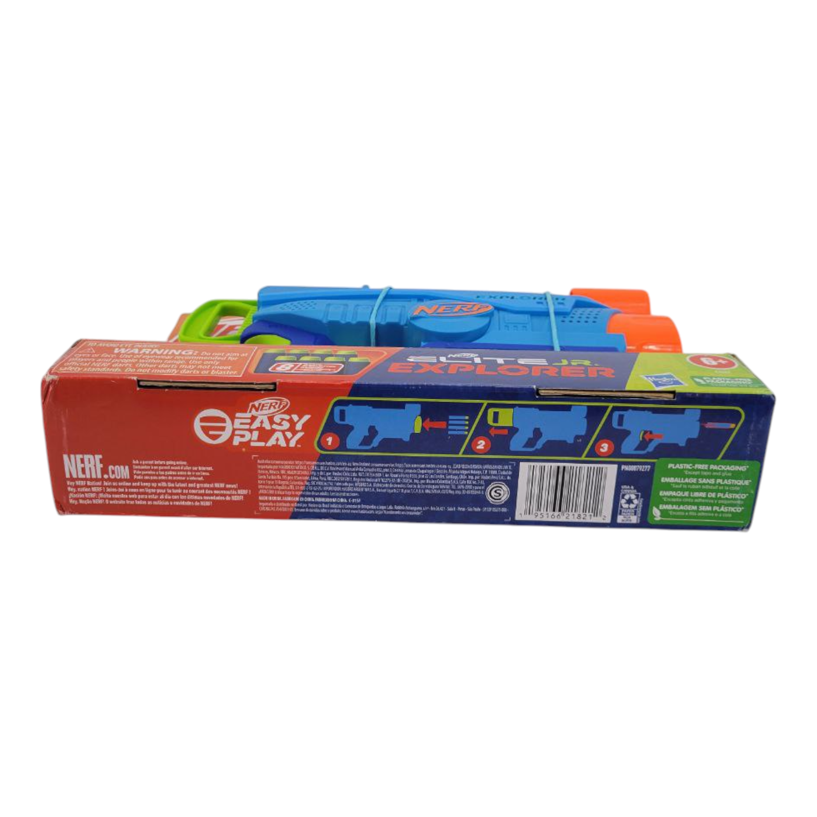 Nerf Elite Jr Explorer Blaster Easy Play Toy Gun with 8 Darts for Kids