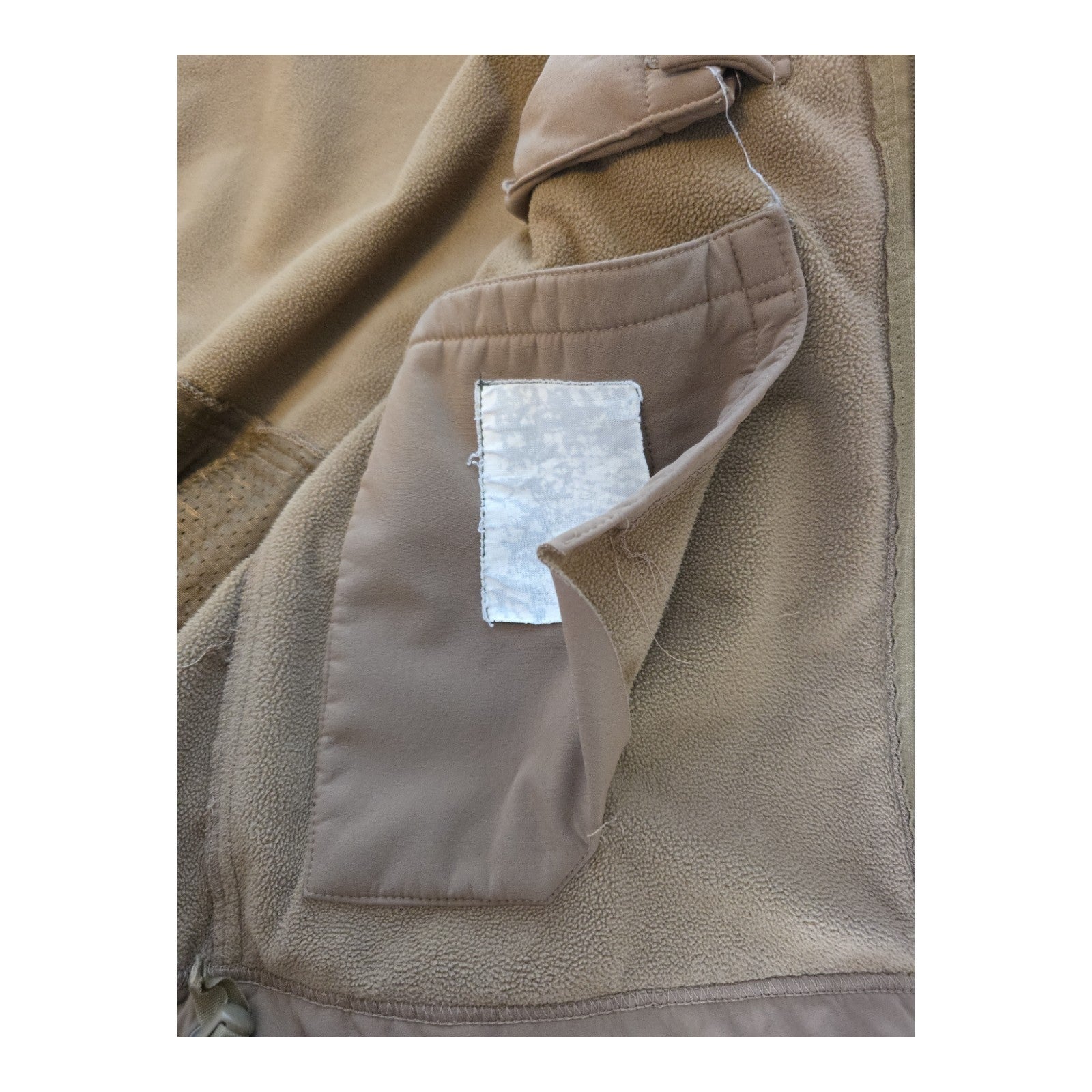 Nine Line Tactical Softshell Hooded Jacket Men’s L Tan with Patches