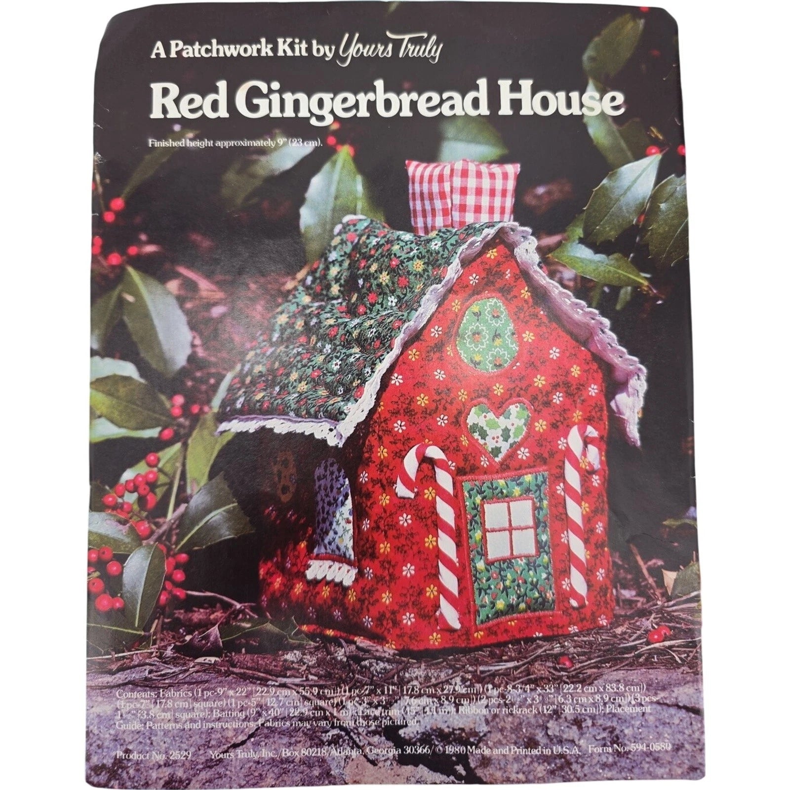 A Patchwork Kit by Yours Truly #2529 Red Gingerbread House Christmas 1980