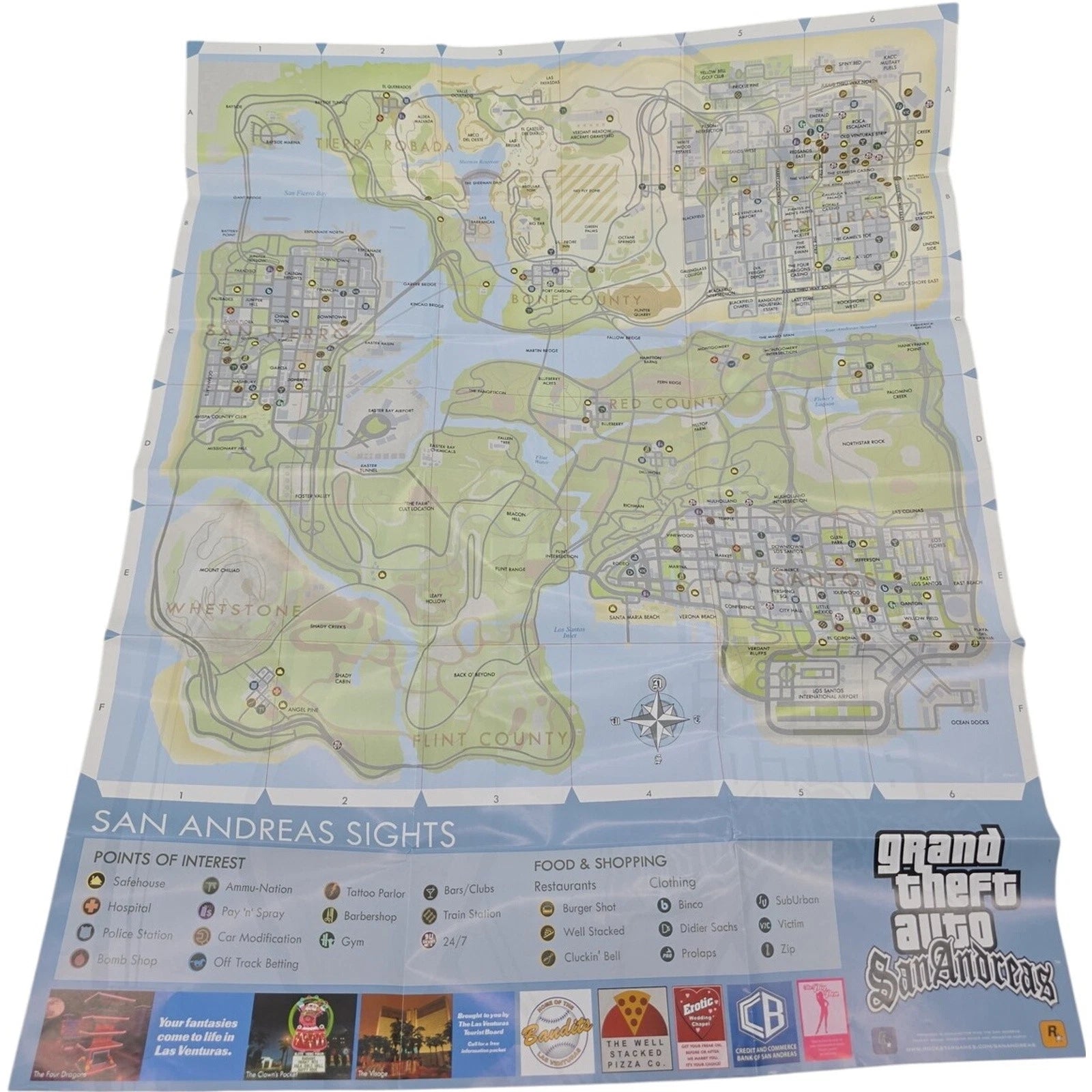 Grand Theft Auto San Andreas Platinum Hits Xbox 360 Case & Map Only