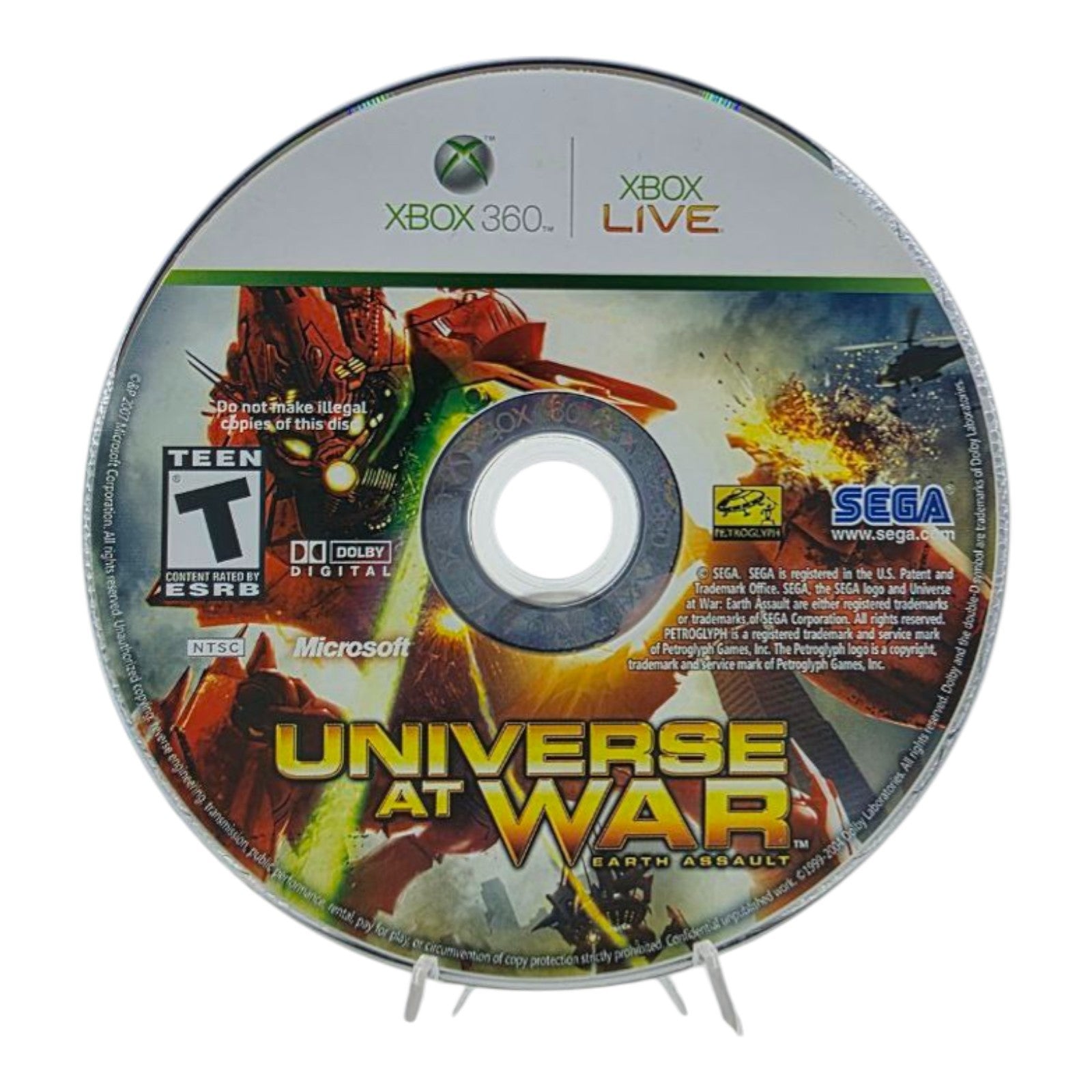 Universe at War Earth Assault Xbox 360 Game Tested 2008 Disc Only