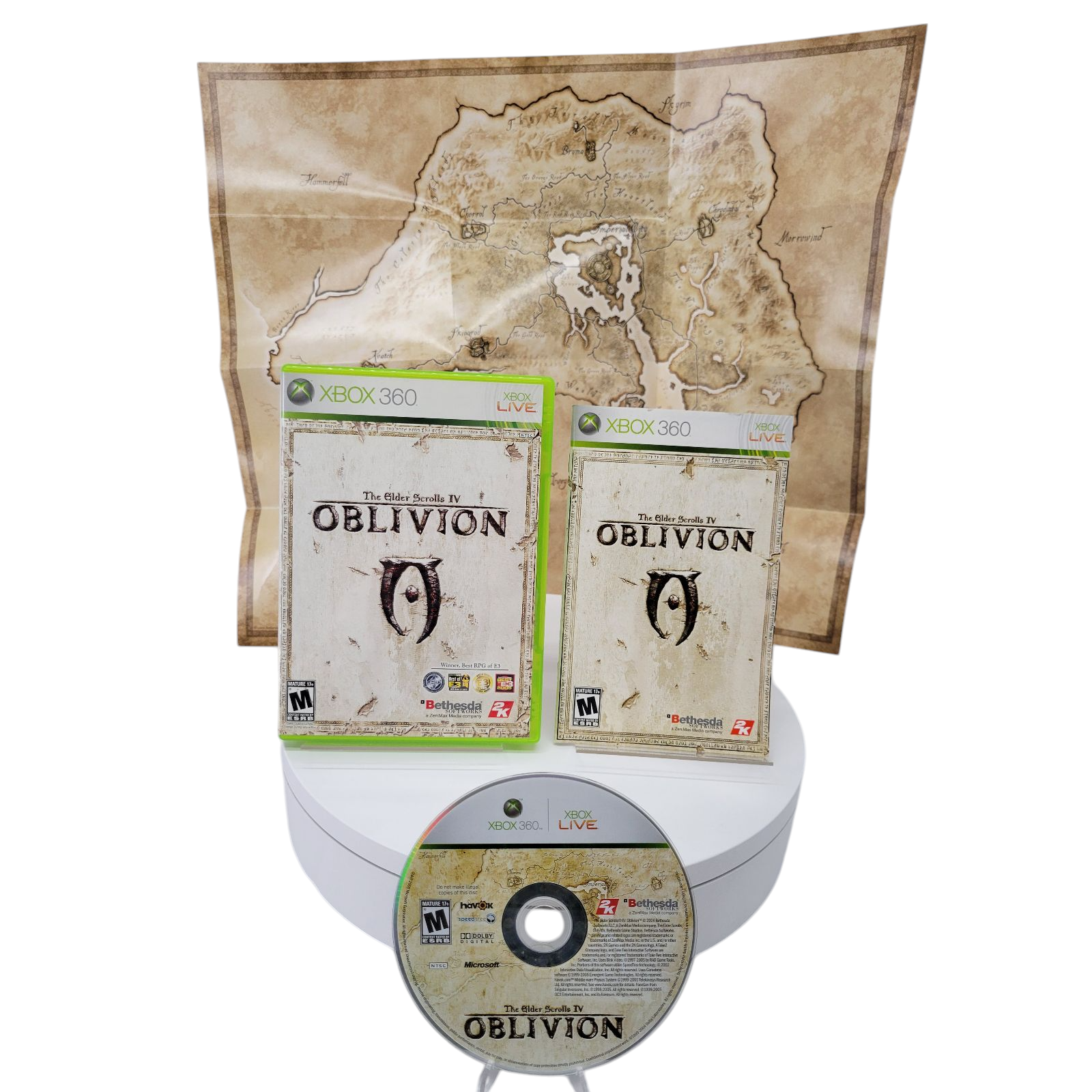 Bethesda 2006 The Elder Scrolls IV Oblivion Xbox 360 Game Complete with Map