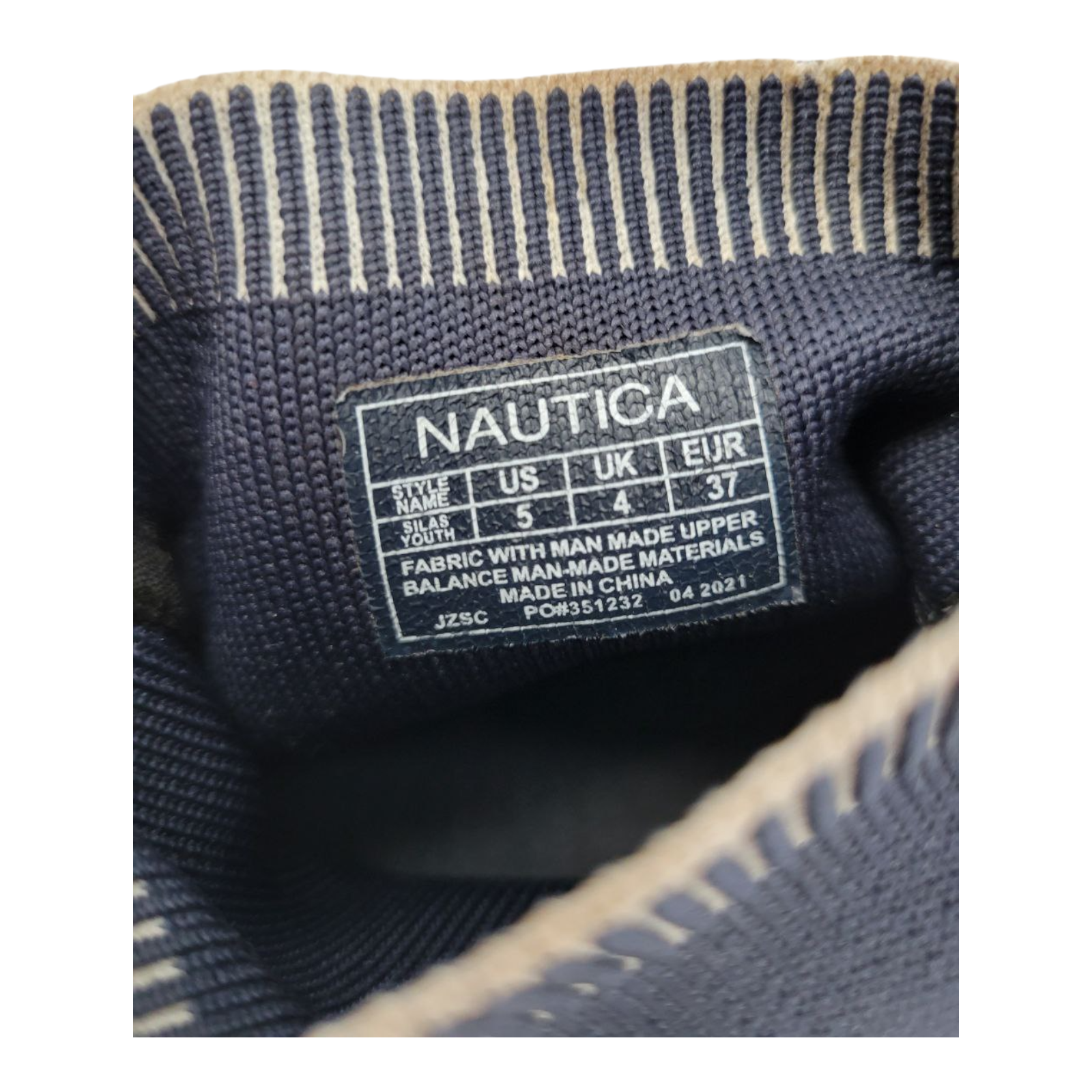Nautica Unisex Kids Blue Sneakers High Top Sock Slip On Size 5