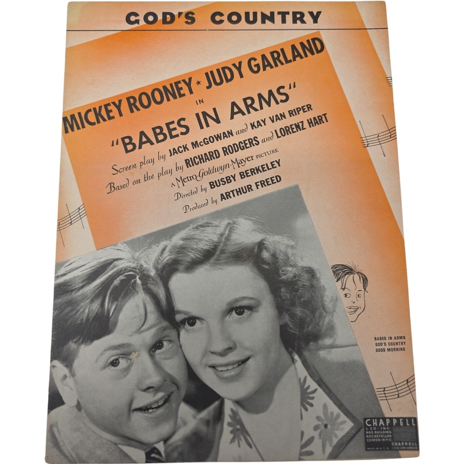 1938 Judy Garland Sheet Music Babes in Arms Mickey Rooney Chappell & Co.