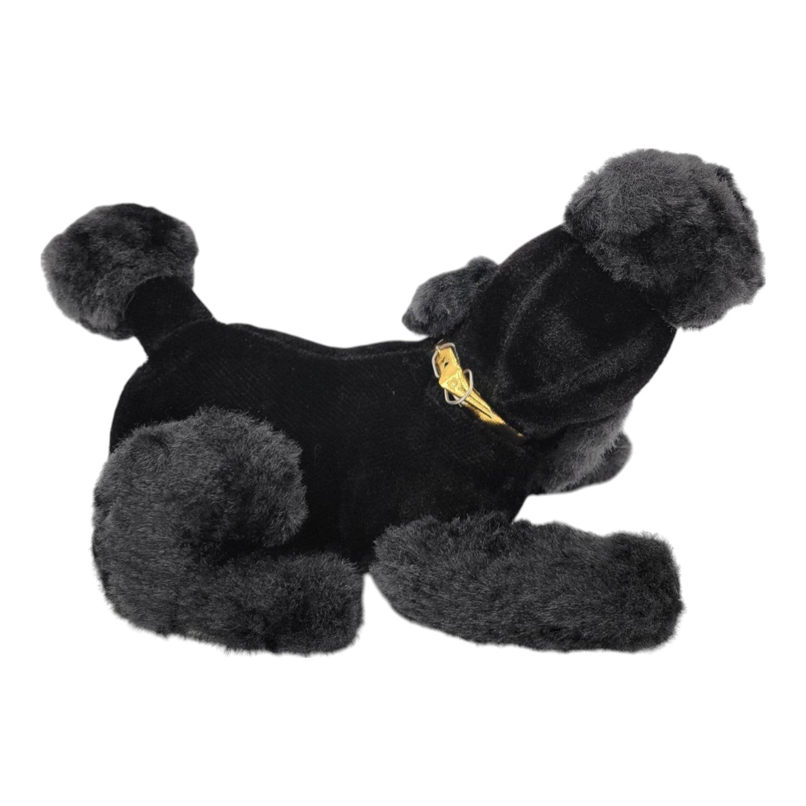 Vintage Black Plush Poodle Dog Stuffed Toy w/ Built-In Transistor Radio