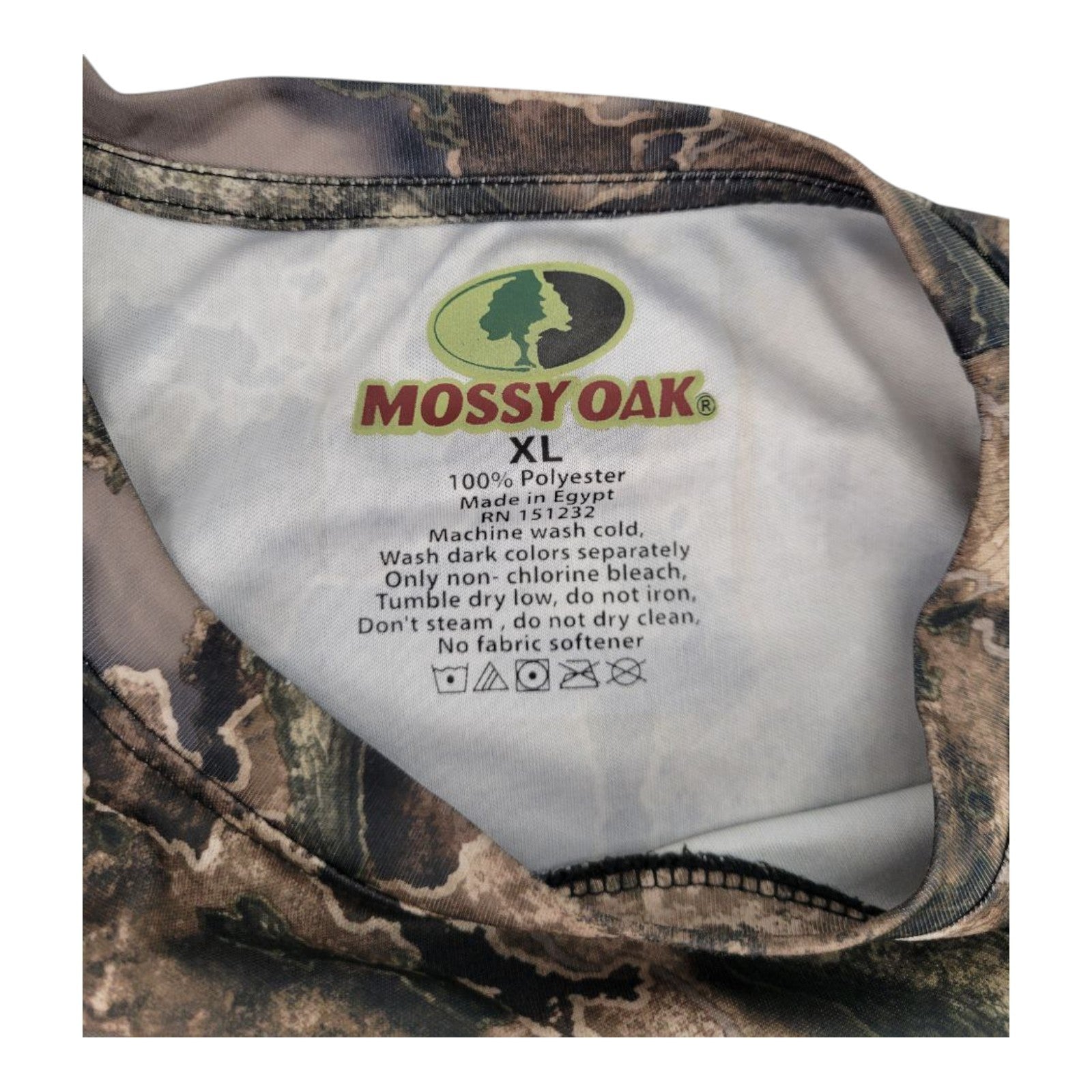 Mossy Oak Mens Camouflage Hunting Shirt Contour Camo Polyester Size XL