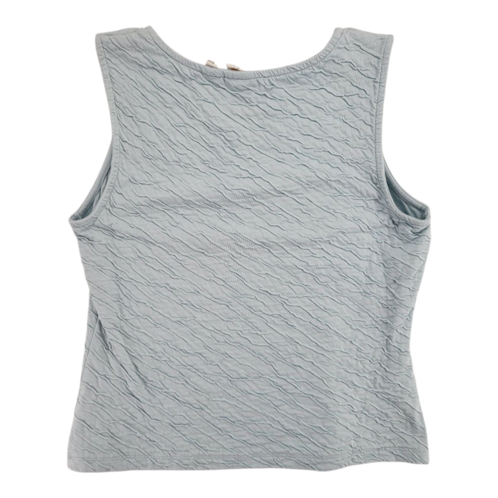 C&C California Women's Light Blue Textured Tank Top Casual Sleeveless L