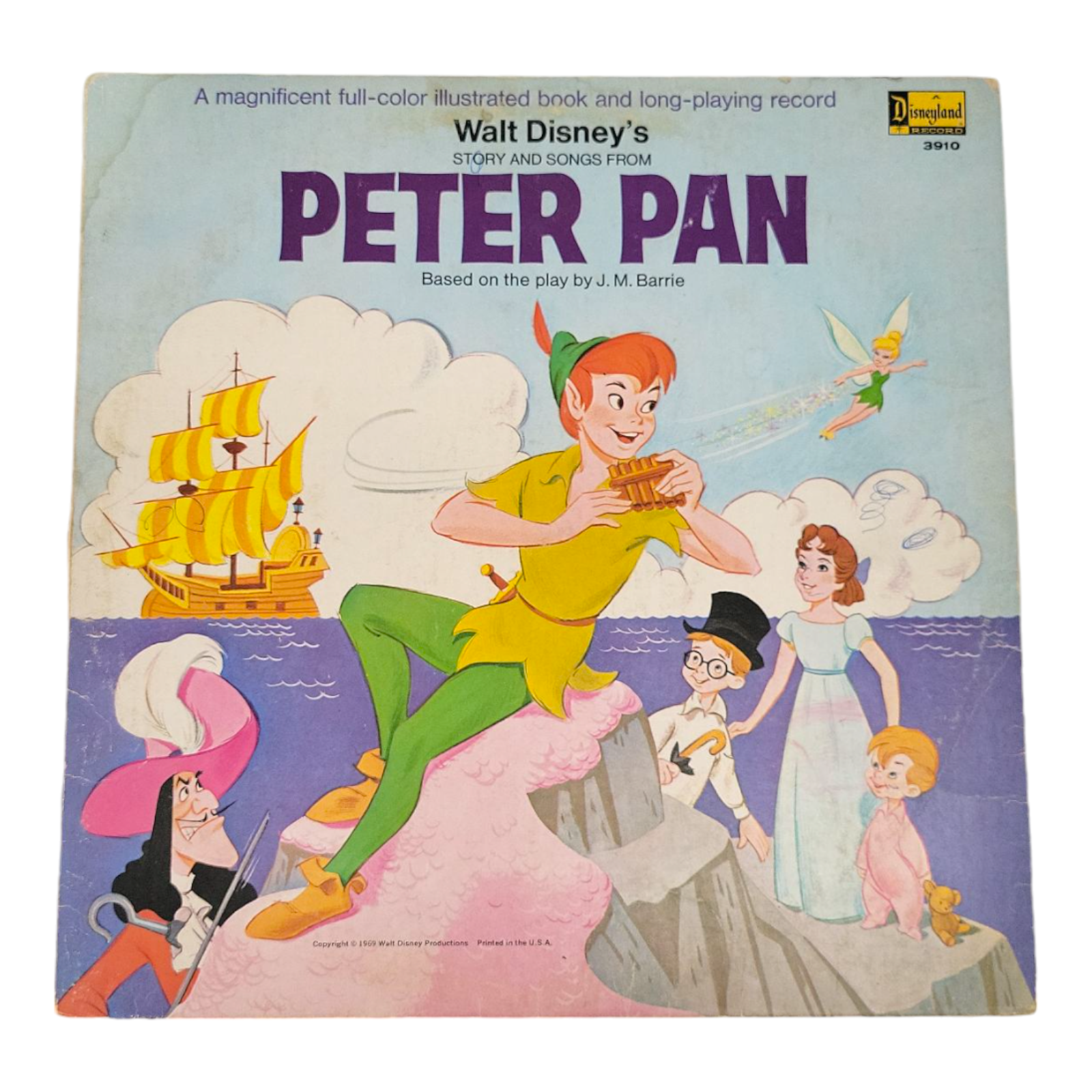 1969 Walt Disney Story and Songs Peter Pan Vinyl LP Record Album with Booklet