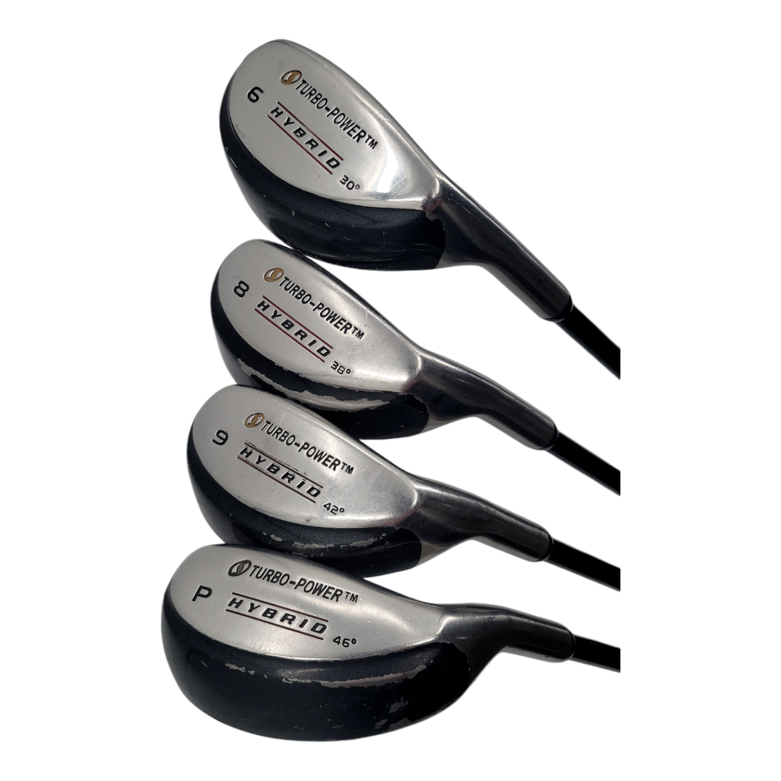 Turbo Power Hybrid Iron PW 9-8-6 Raven Low Torque Kelmac Grip 4 Golf Club Bundle