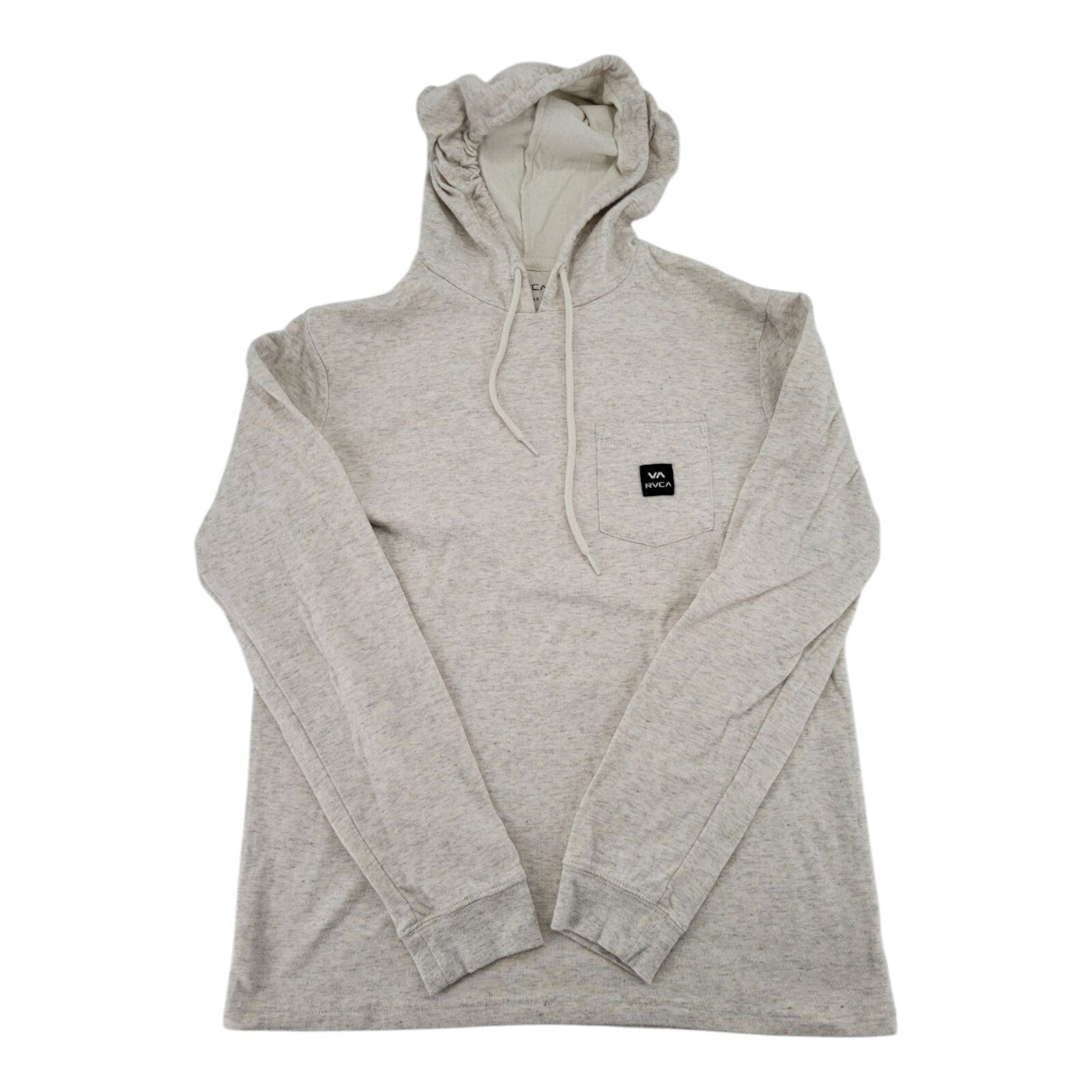 RVCA Beige Pullover Hoodie Mens Lightweight Long Sleeve Pocket Size M