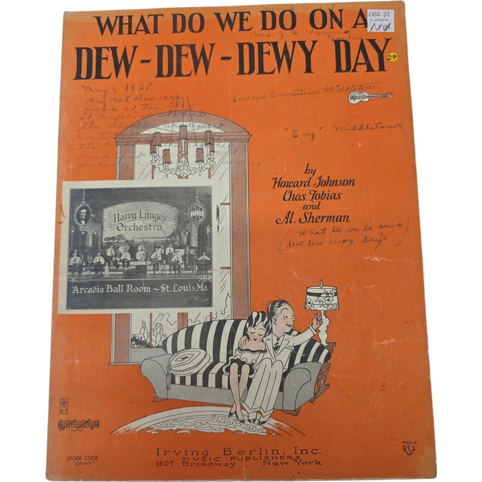 1927 Vtg Sheet Music What Do We Do On a Dew-Dew-Dewy Day