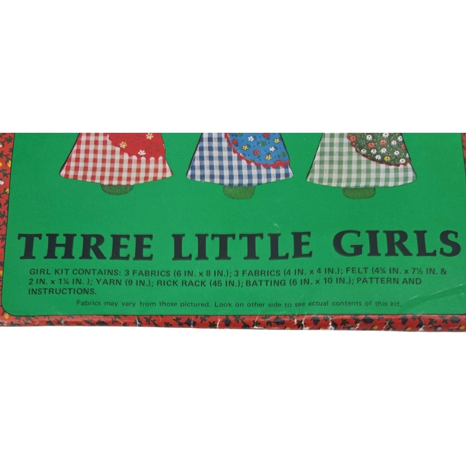 1977 Vintage Yours Truly Three Little Girls Christmas Ornament Sewing Craft Kit