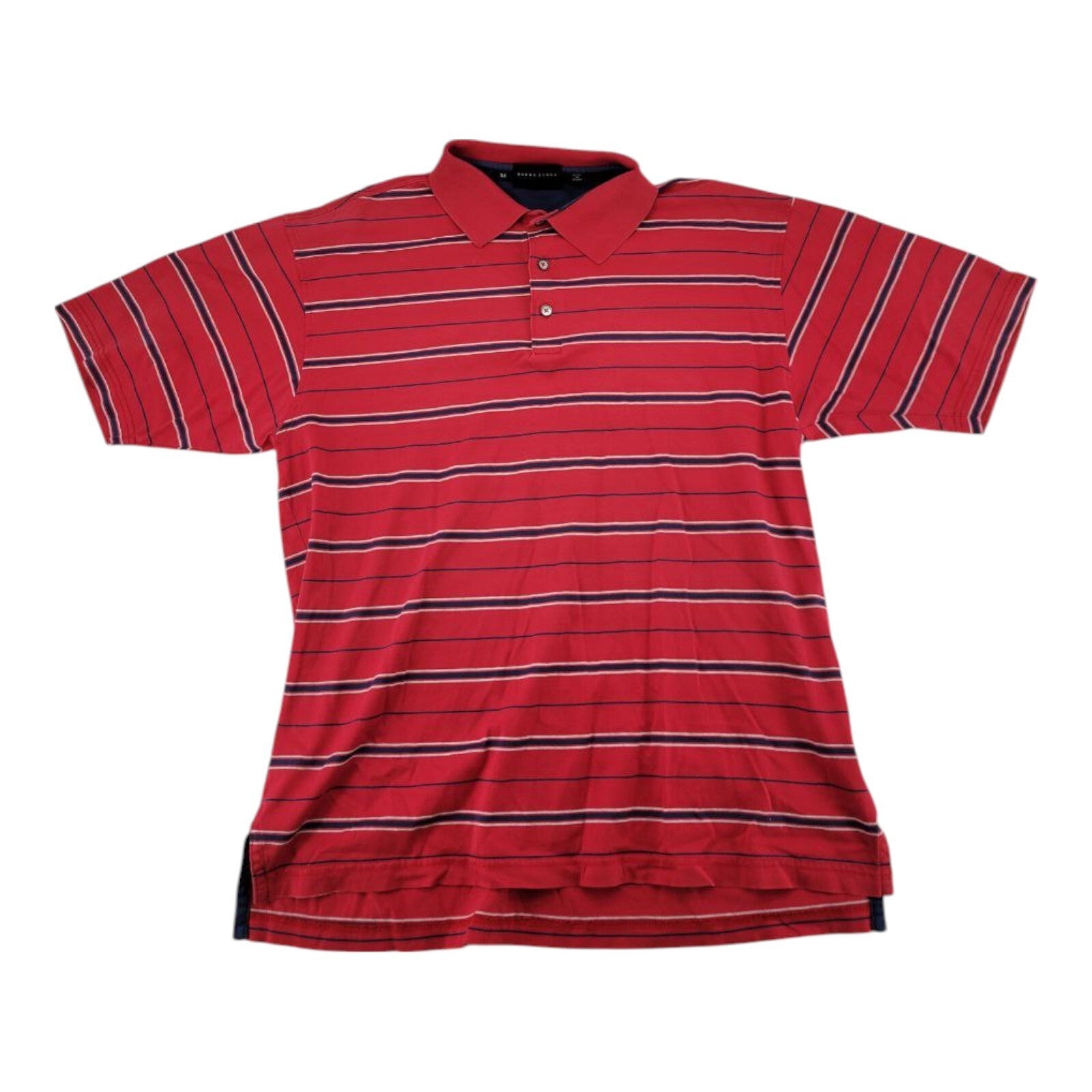 Bobby Jones Red Navy Striped Polo Shirt Mens Size M