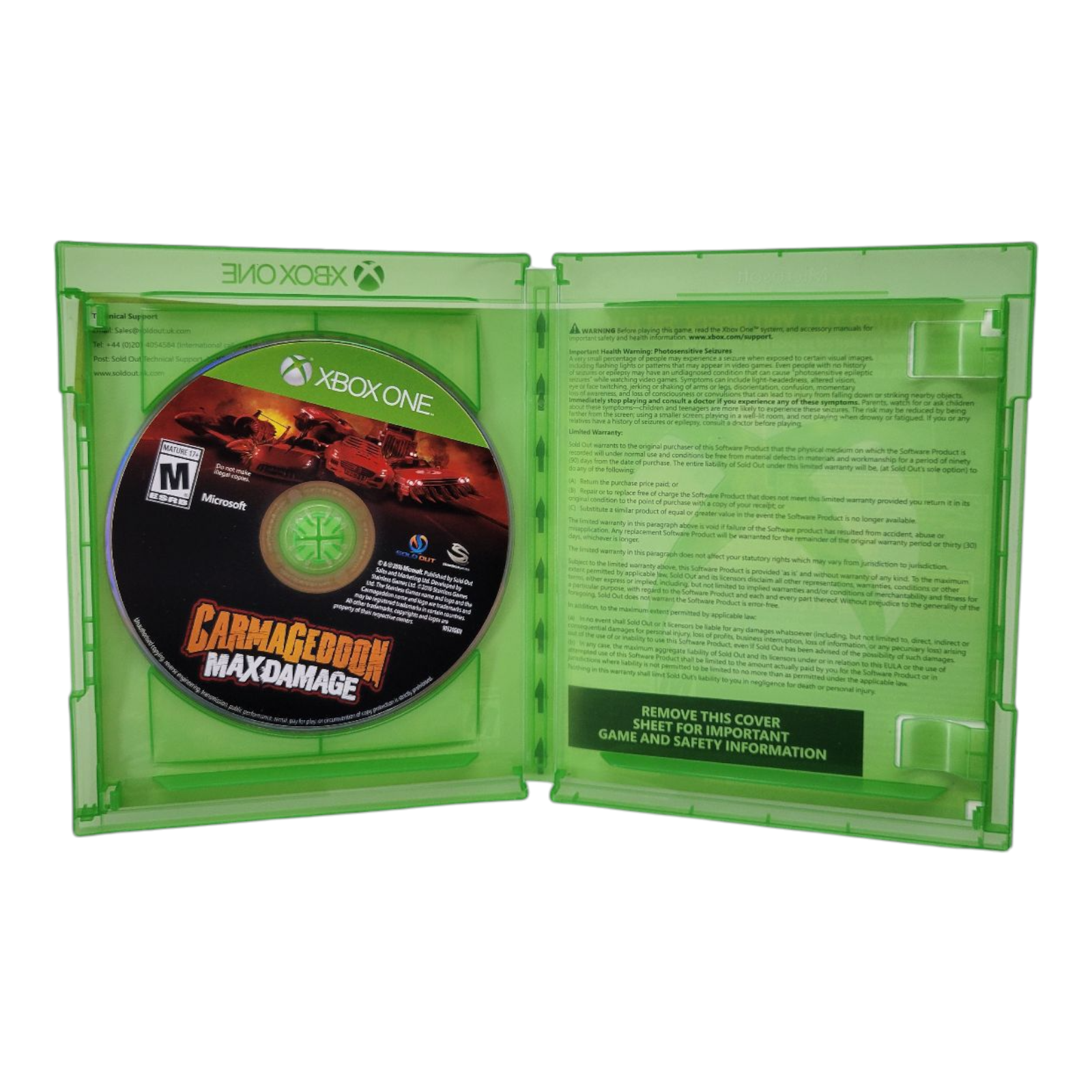 Microsoft 2016 Carmageddon Max Damage Xbox One Game Case Disc Only