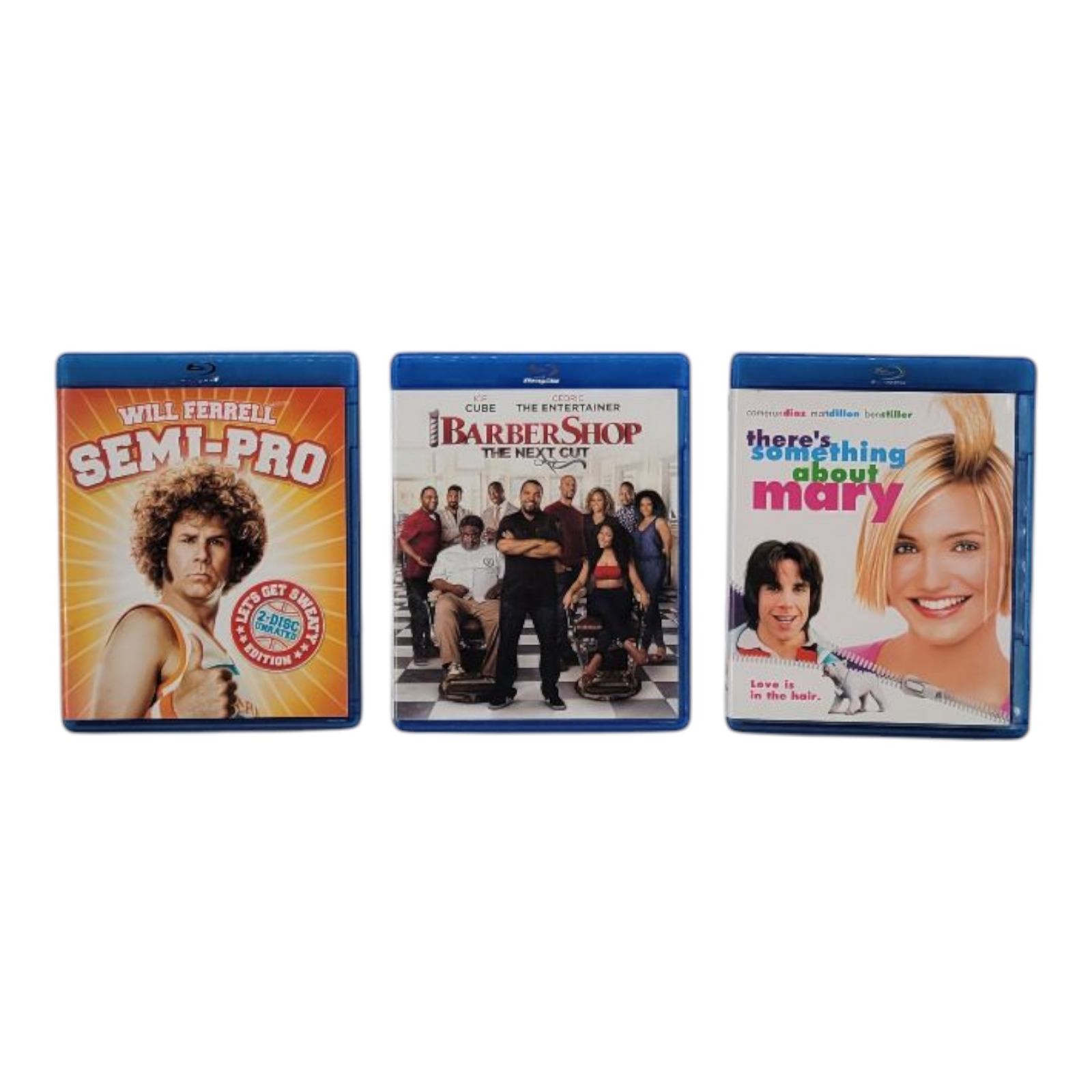 Semi Pro Barbershop The Next Cut Something About Mary Blu-ray Movie Bundle