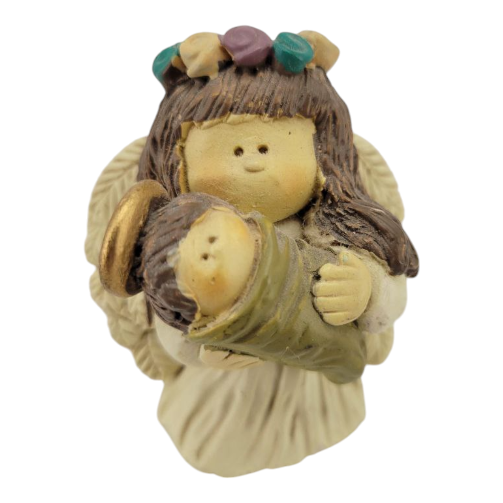 Ganz Angel Holding Baby Angel Figurine 2" Collectible Vintage Nativity Decor