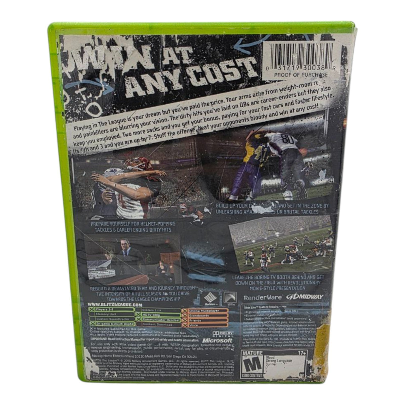 Xbox Blitz The League Complete with Manual Tested 2005