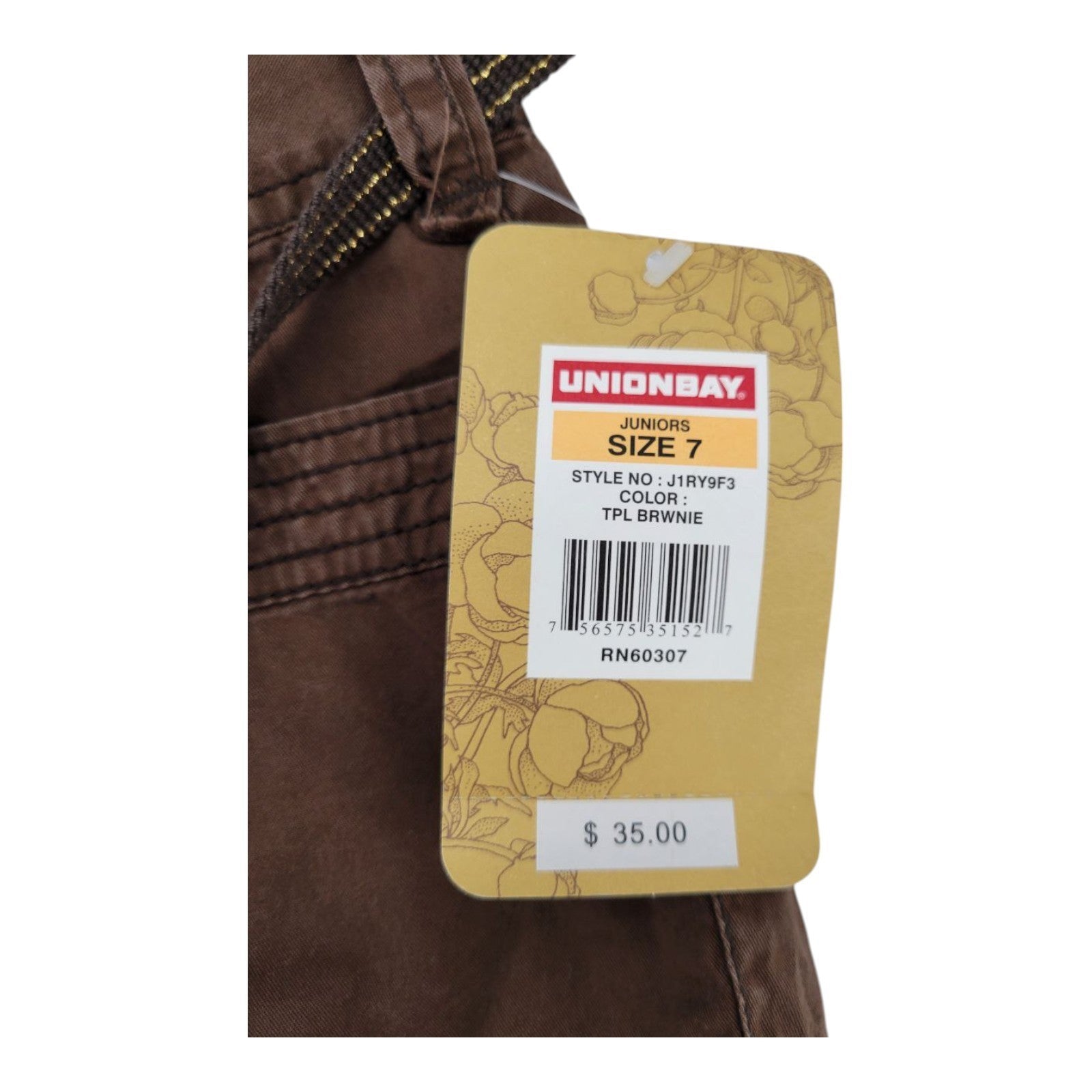 Unionbay Juniors Cargo Shorts Size 7 TPL Brownie Belted Cotton Casual