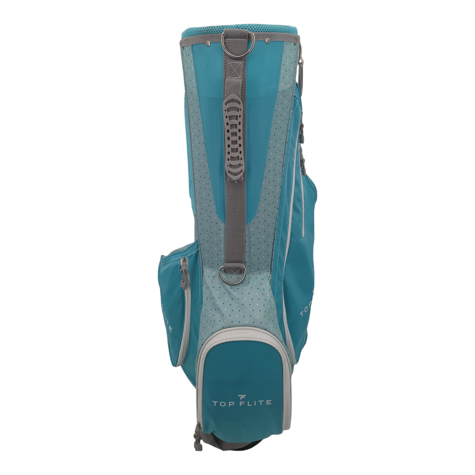 Top Flite Golf Cart Stand Bag Teal Blue Polka Dot 6-Way Divider Lightweight