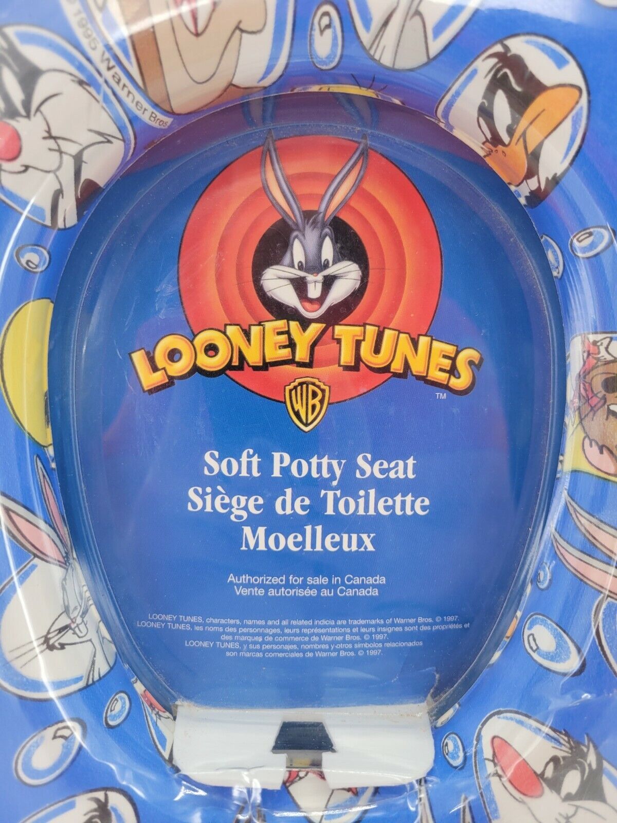 Vintage Warner Brothers Looney Tunes Blue Comfort Padded Soft Potty Seat