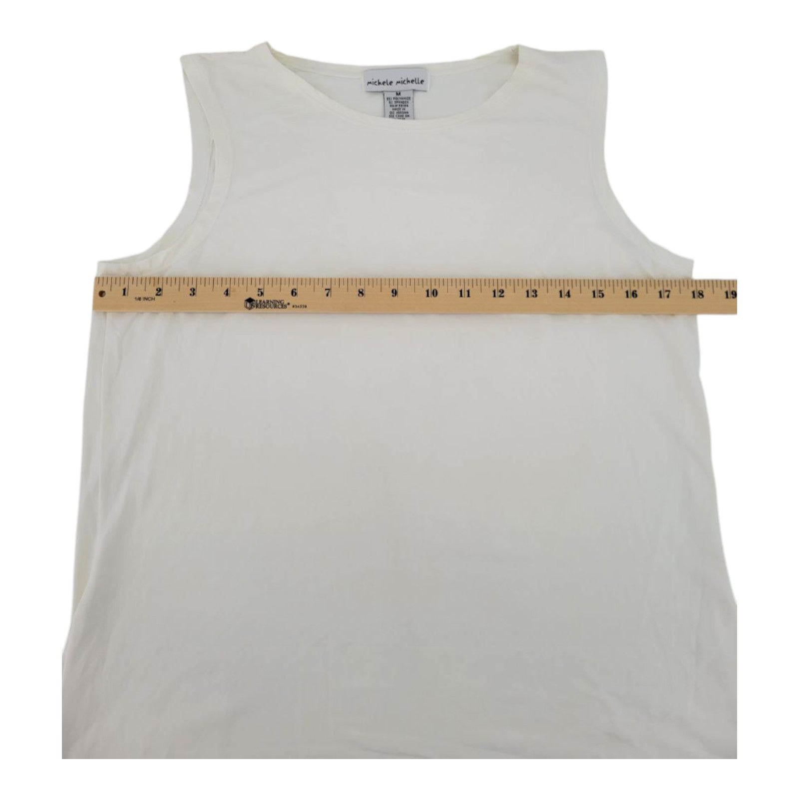 Michele Michelle Women's White Sleeveless Tank Top Polyamide Spandex Size M