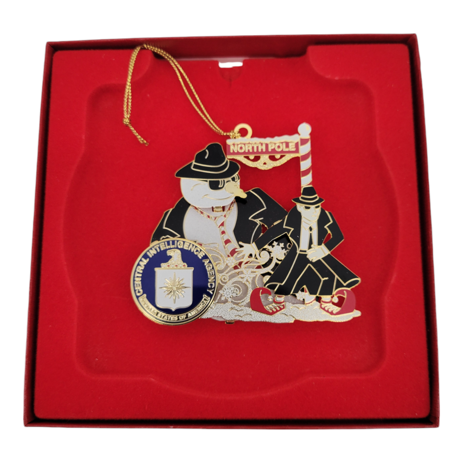 CIA Spy Snowman Christmas Ornament Central Intelligence Agency North Pole