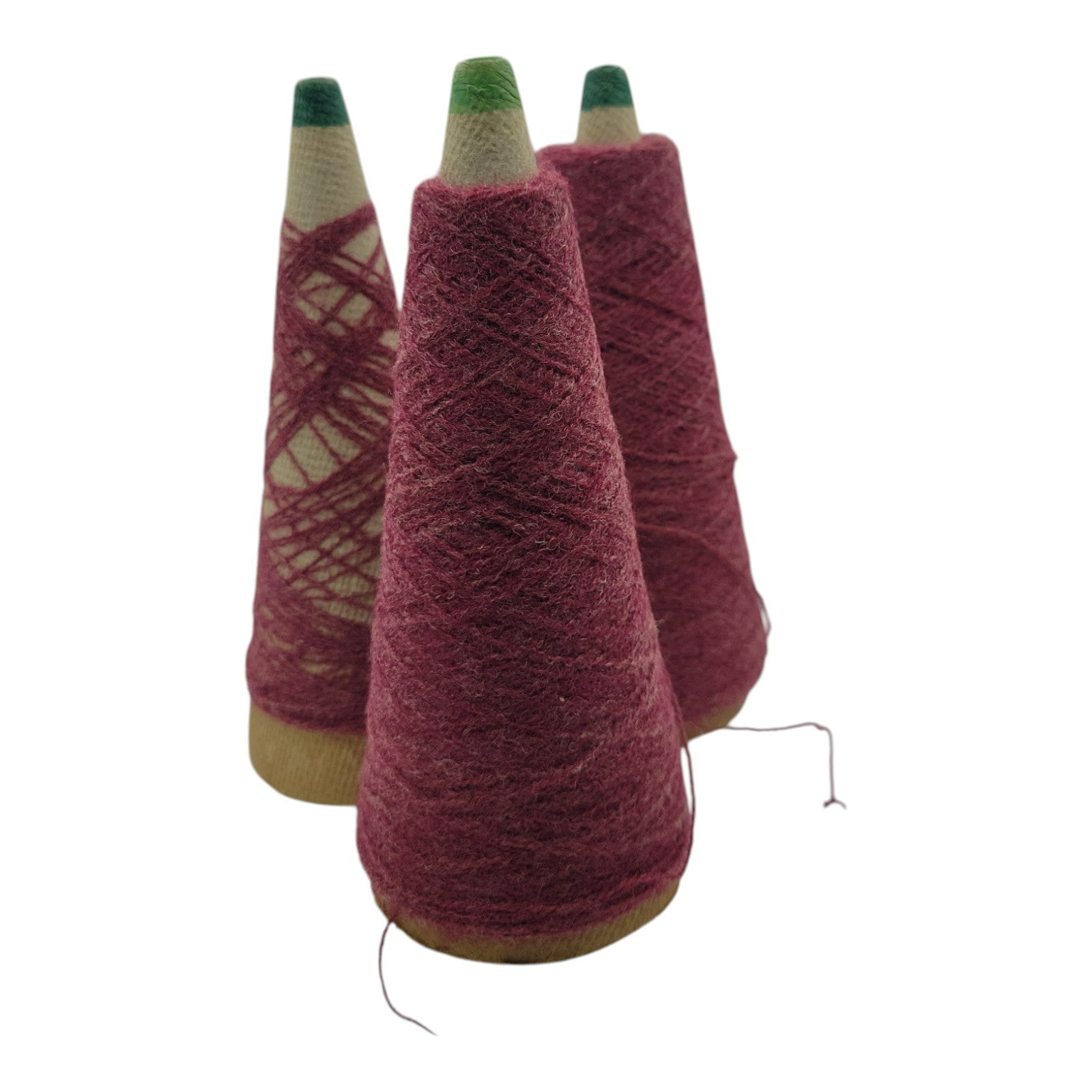 Vintage Templon 2/24 Berry Heather Yarn Cone Lot of 3