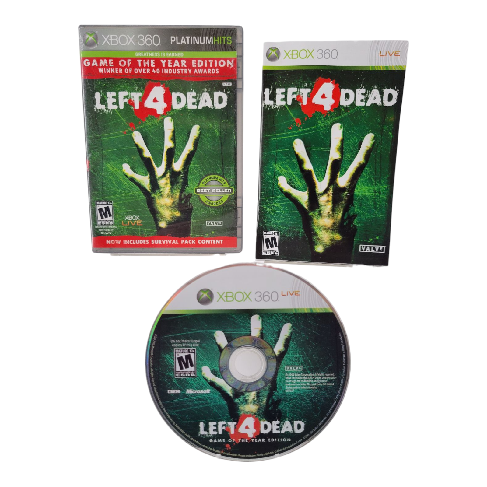 Valve 2009 Left 4 Dead Game of the Year Edition Xbox 360 Platinum Hits