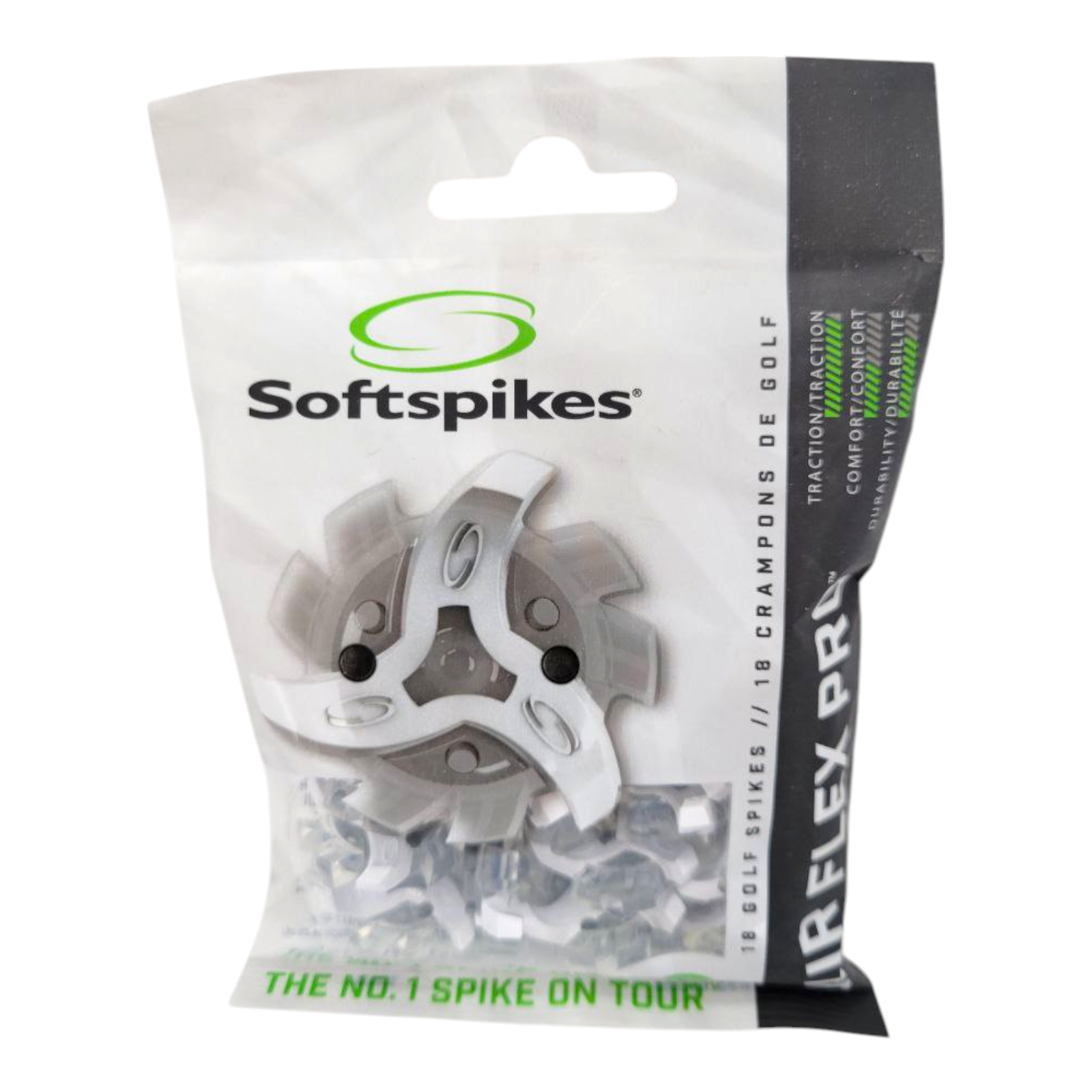 Softspikes Tour Flex Pro Golf Spikes 18 Pack Fast Twist 3.0 Slim Lok White