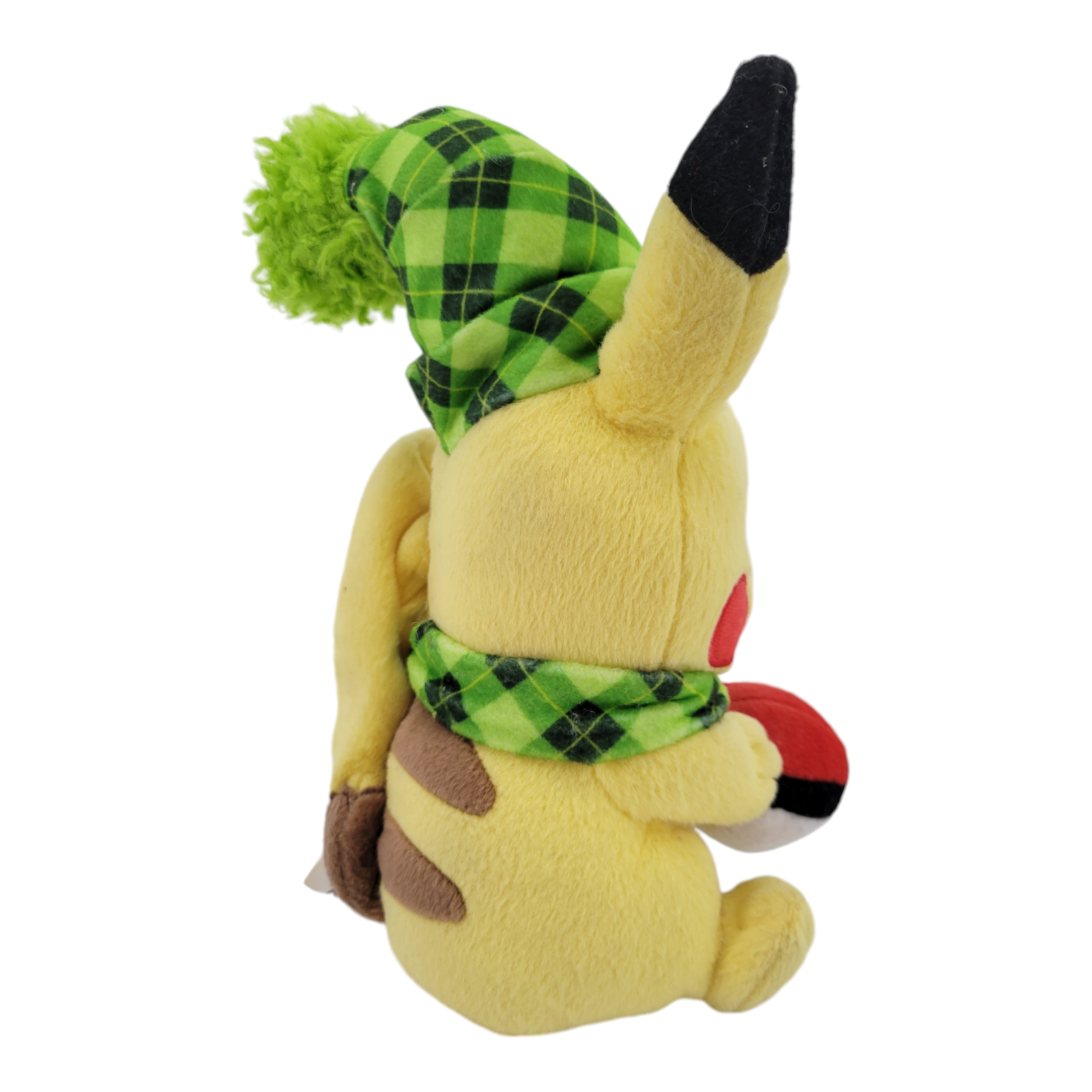 Tomy Pikachu Pokémon Christmas Plush 10" Stuffed Toy Plaid Hat Scarf Pokeball