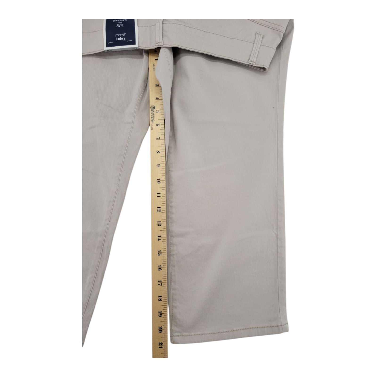 Charter Club Plus Capri Pants 14W Creme Stone Tummy Slimming Stretch