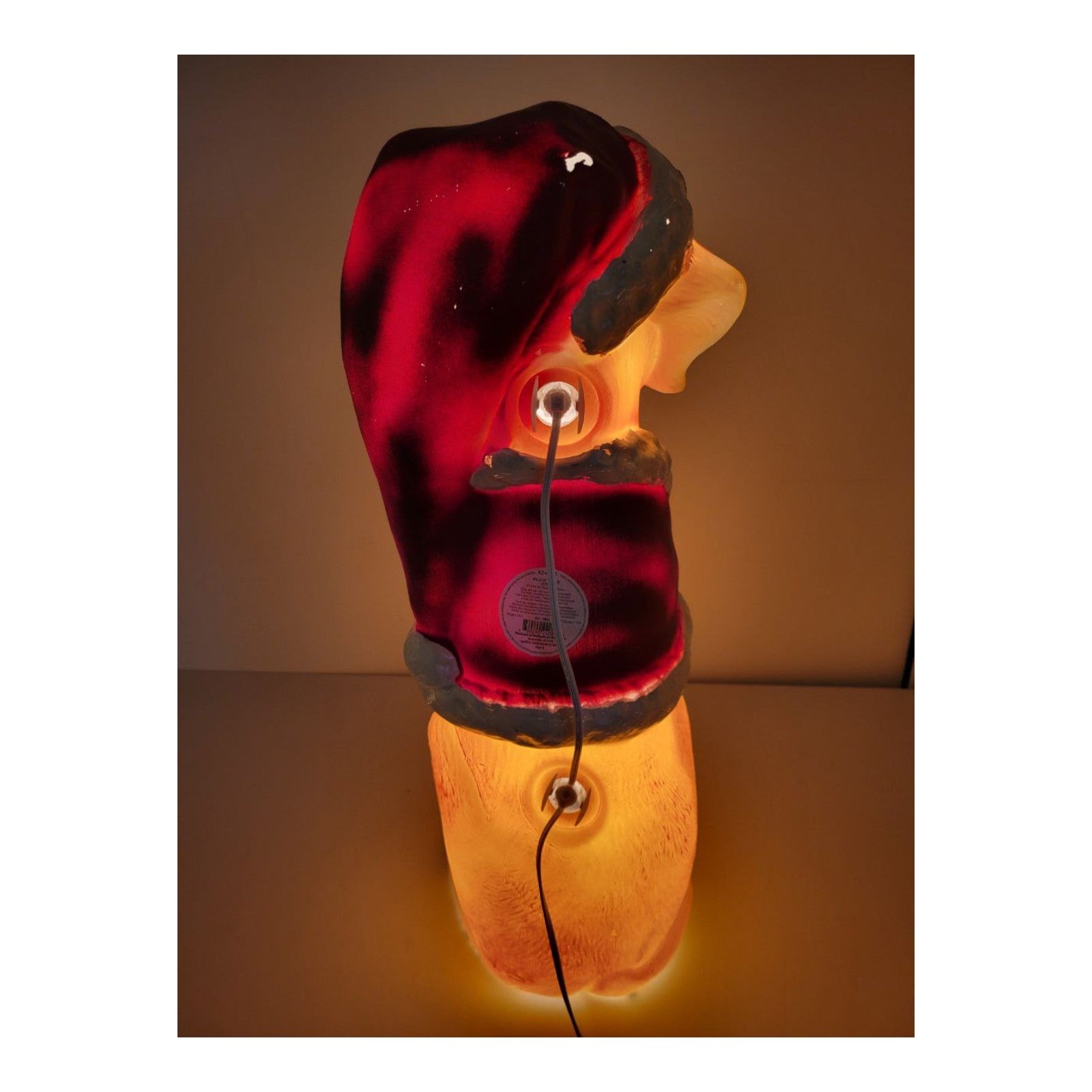 Holiday Time Lighted Golden Retriever Blow Mold Santa Suit Christmas Decor 24"