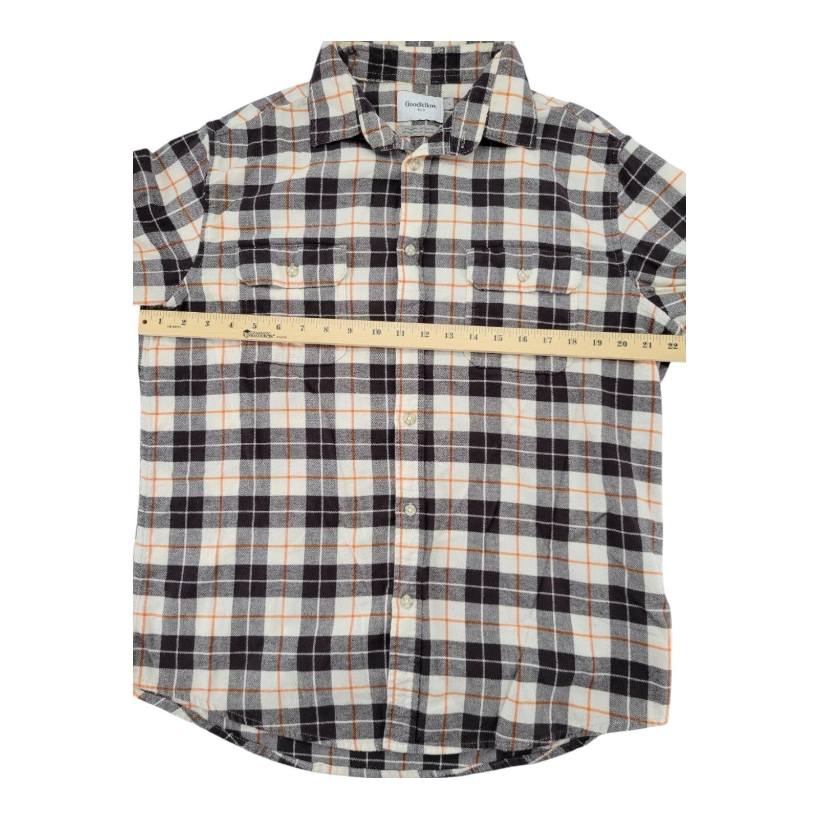 Goodfellow & Co Standard Mens Flannel Button Up Long Sleeves Shirt Size L
