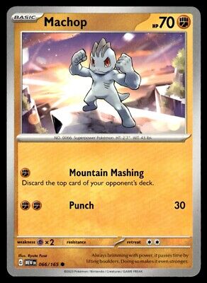 Pokemon 2023 Scarlet & Violet 151 Machop Common #66 Near Mint Card