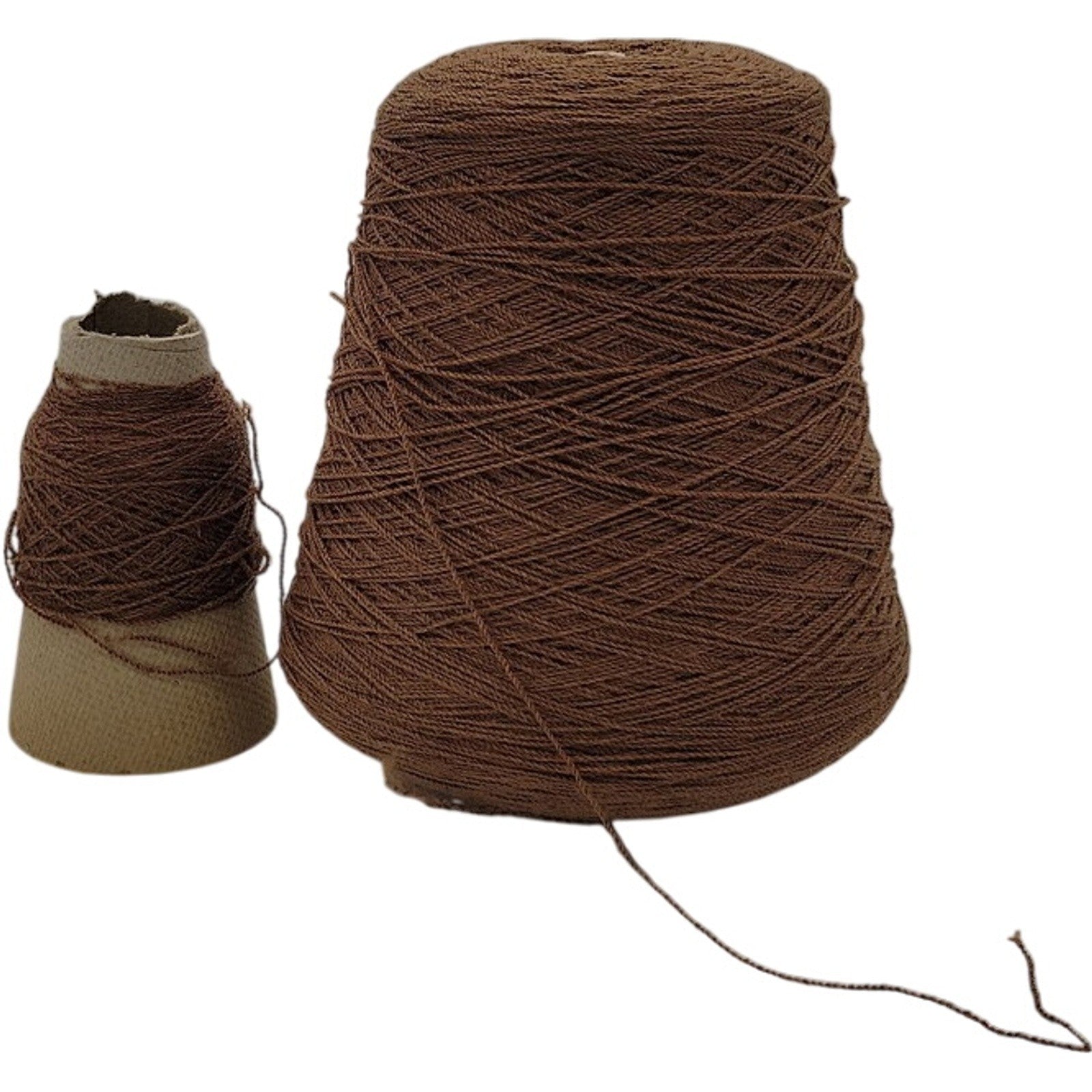 Vintage Templon & Sunray Yarns 2/24 Brown Acrylic Blend Cone Yarn Lot of 2