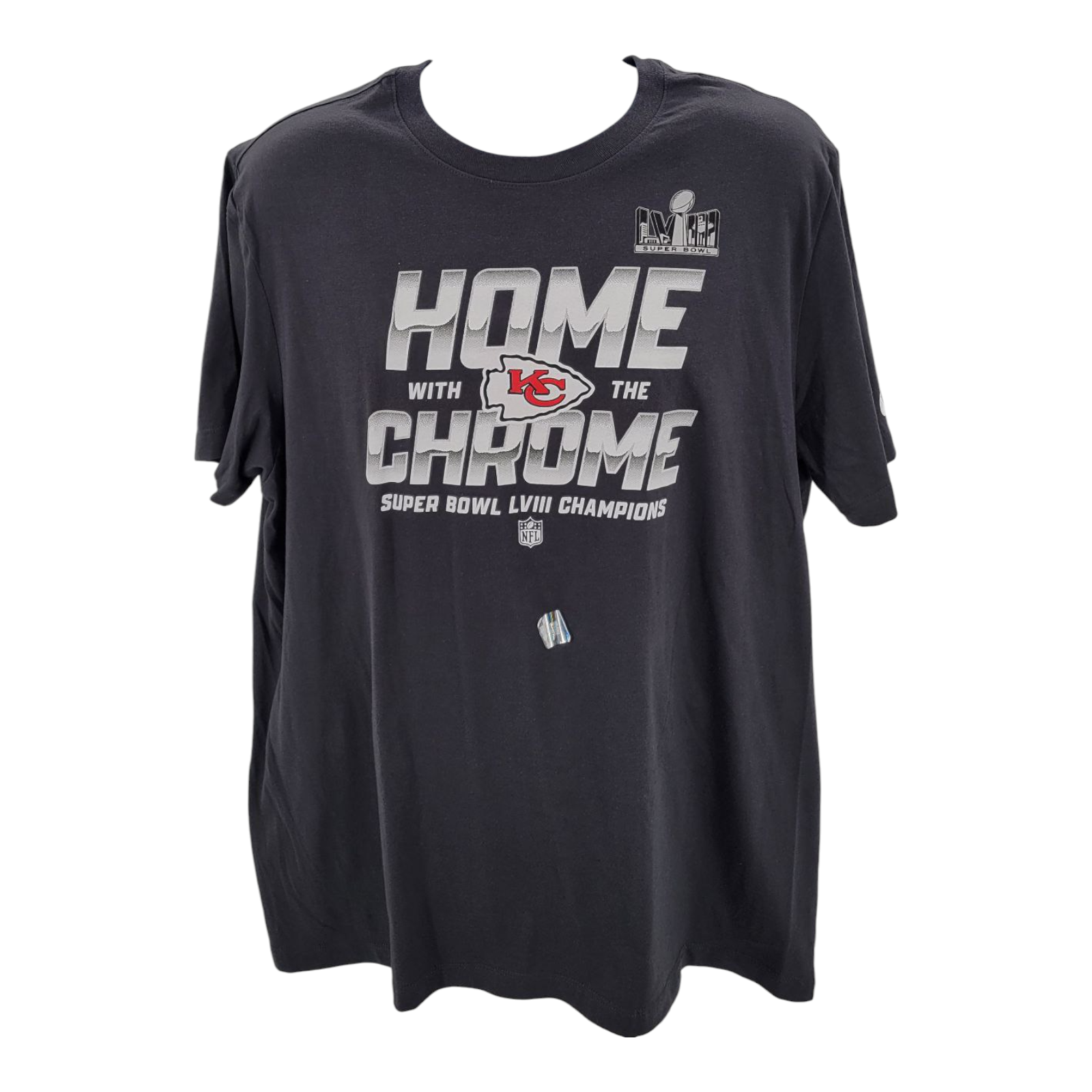 Nike Mens XL Gray NFL Kansas City Chiefs Superbowl LVIII Logo S/S T-Shirt