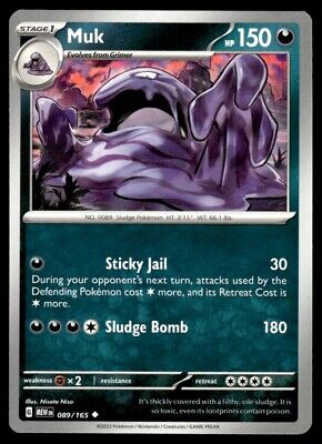 Pokemon 2023 Scarlet & Violet 151 Muk Uncommon #89 Near Mint Card