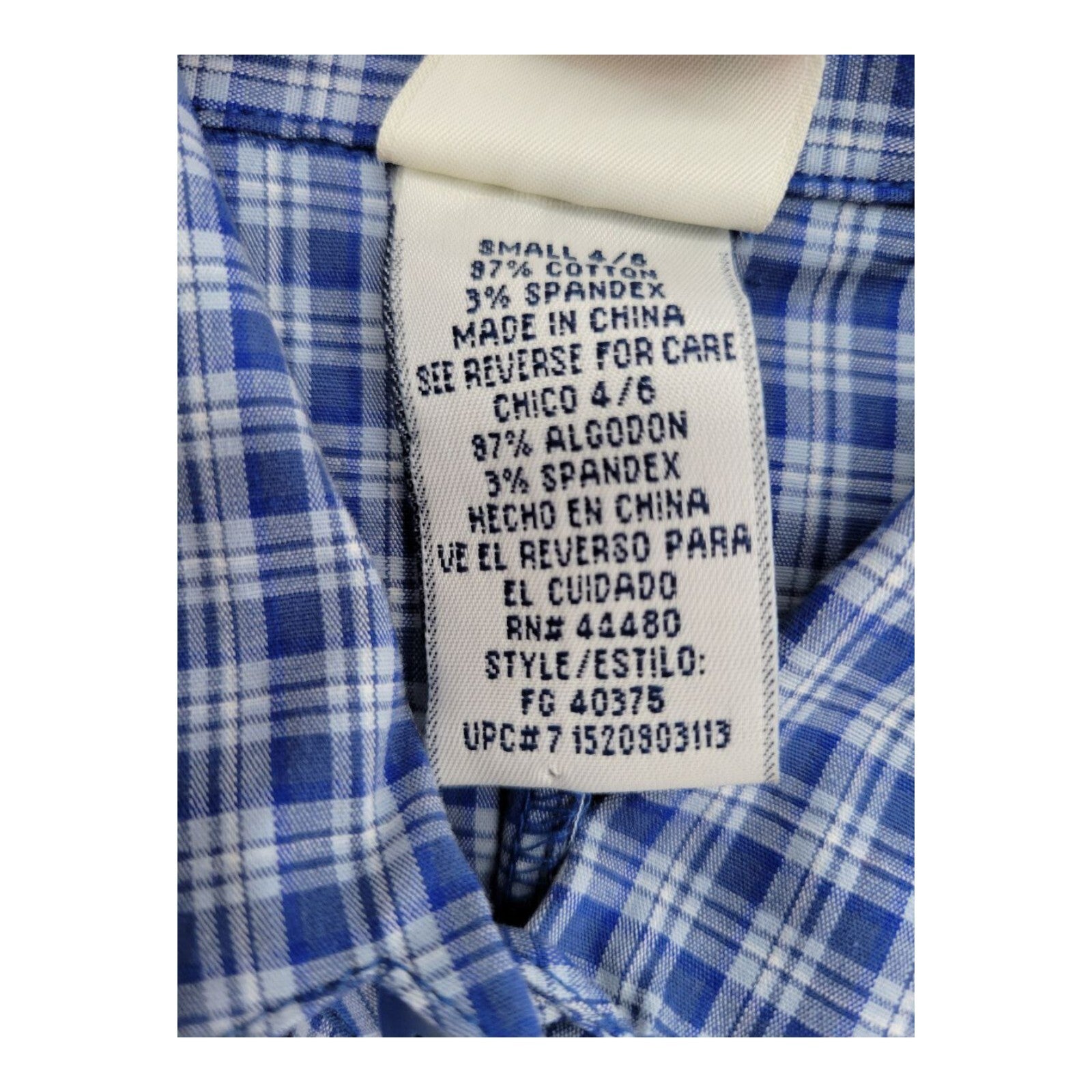 Faded Glory Stretch Blue Plaid Sleeveless Shirt Dress Tie Waist Size Small 4/6